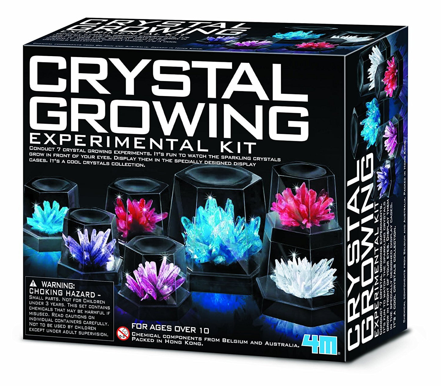 4M Crystal Growing Science Kit - DIY STEM Experiment Set with 7 Crystal Displays, Educational Chemistry Toy for Kids, Teens, Boys & Girls