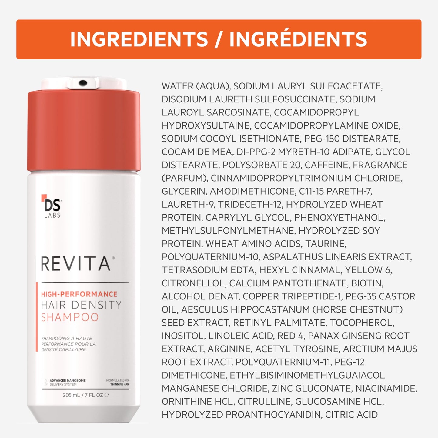 DS Labs Revita Shampoo 205mL – Boosts Thickness & Volume, Deep Scalp Cleanse, Lightweight Hydration, Sulfate-Free, Color Safe, Unisex Formula