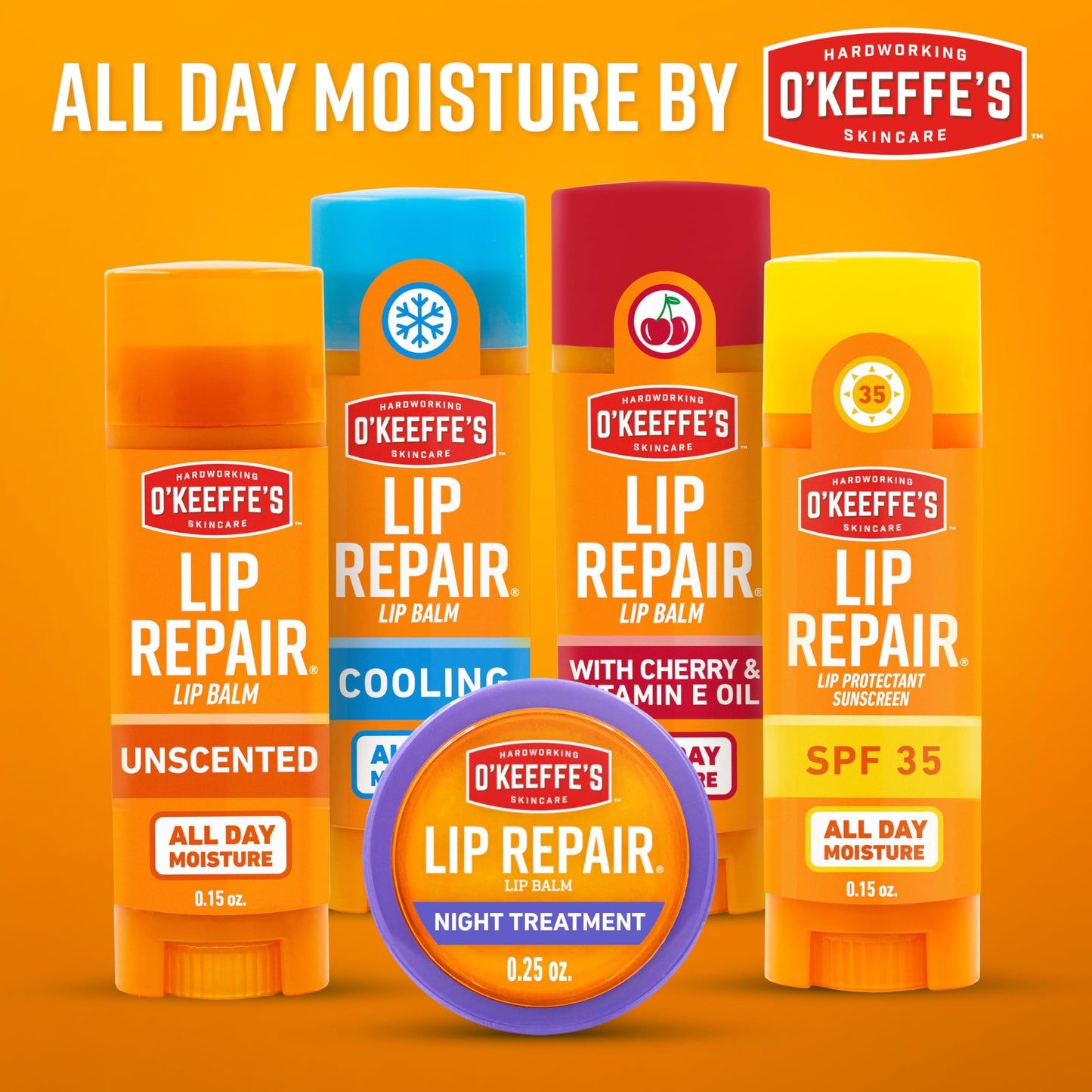 O'Keeffe's Lip Repair Lip Balm With Cooling Relief for Dry, Cracked Lips - Stick (Twin Pack) - Moisturizer for Extremely Cracked, Dry Lips