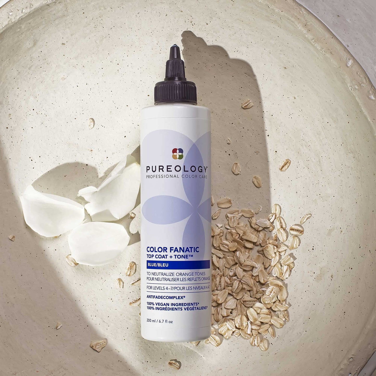 Pureology Color Fanatic Top Coat + Tone Blue Hair Gloss | High-Gloss Toner for Color-Treated Hair | Neutralizes Brass for Dark Blonde to Brunette | 6.7 fl oz