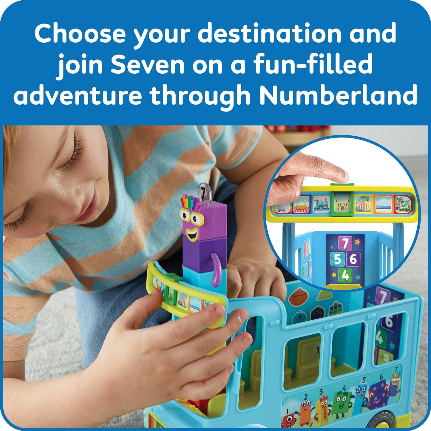 hand2mind Numberblocks Rainbow Counting Bus – Musical Playset for Kids 3-5, Toddler Learning, Number Toys, Math & Birthday Gifts