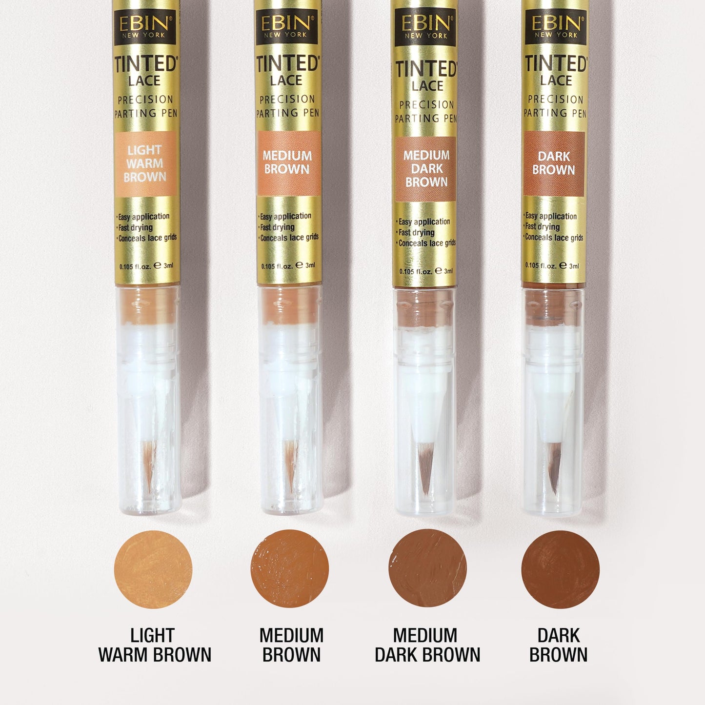 Tinted Lace Precision Parting Pen Light Warm Brown 0.105oz | Easy Brush Applicator | Long-Lasting Lace Tint for Natural, Seamless Finish