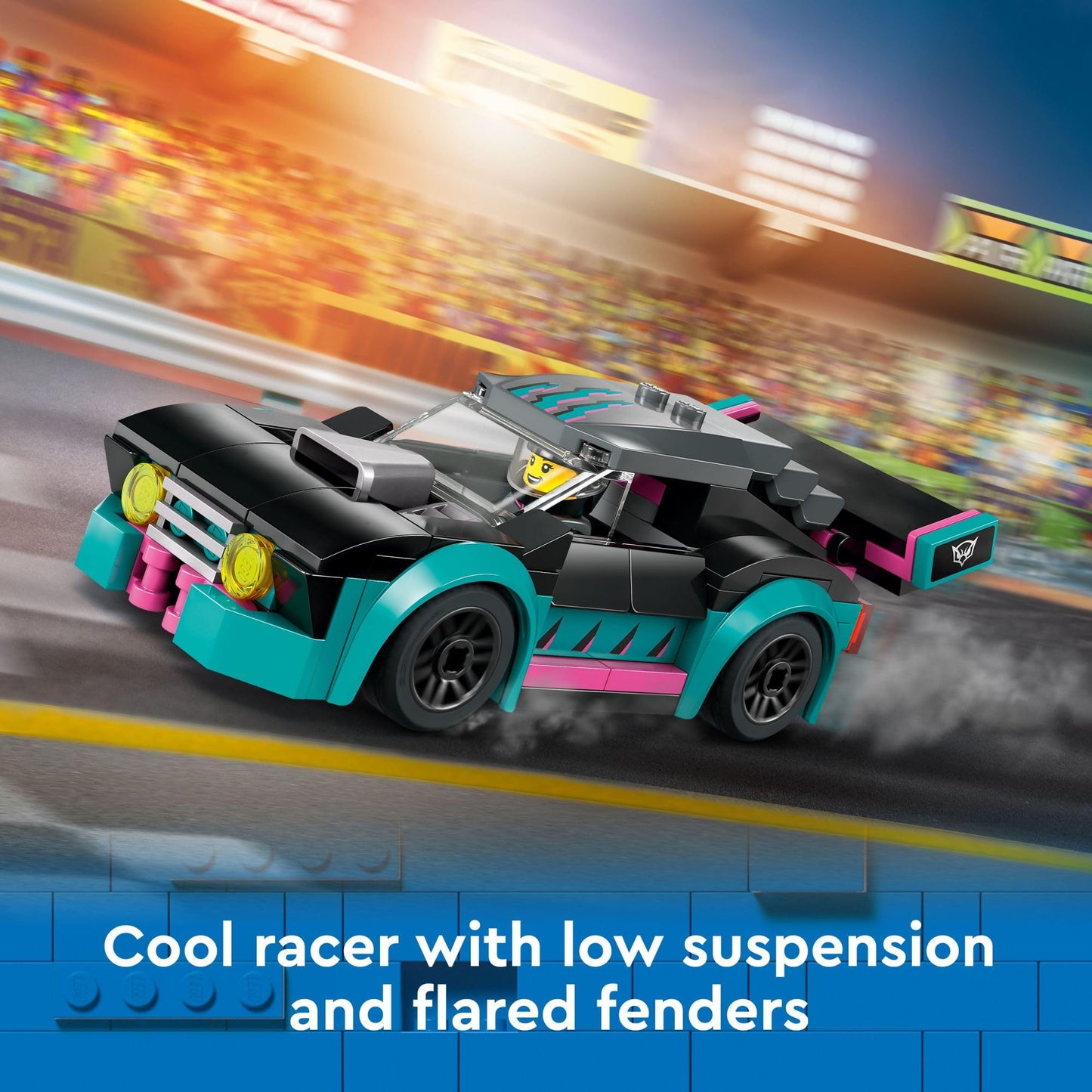 LEGO City Race Car & Carrier Truck Playset 60406 – Vehicle Transporter with Adjustable Ramp, Race Car, Minifigures, Fun Gift for Kids 6+