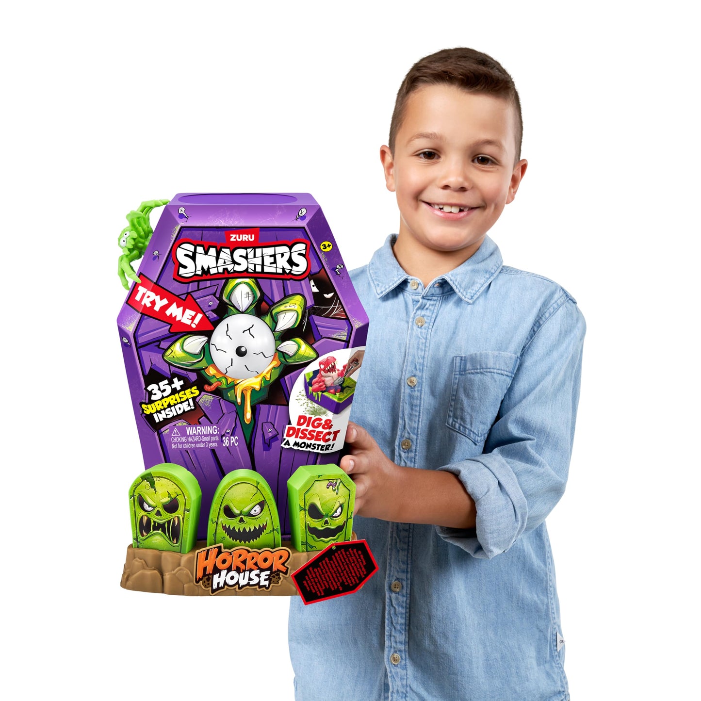 Smashers Mega Horror House (Green) by ZURU, Interactive Toy, Collectable Toy for Kids and Teens