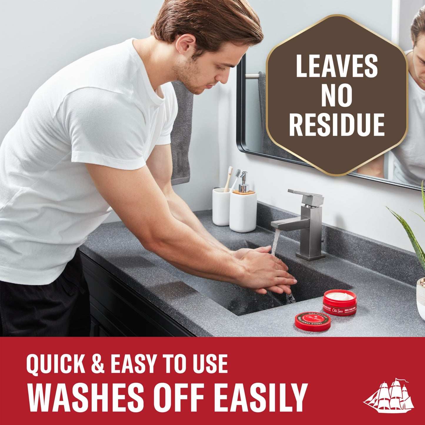 Old Spice High Hold Hair Styling Clay for Men, High Hold, Very Low Shine, 2.22 Oz