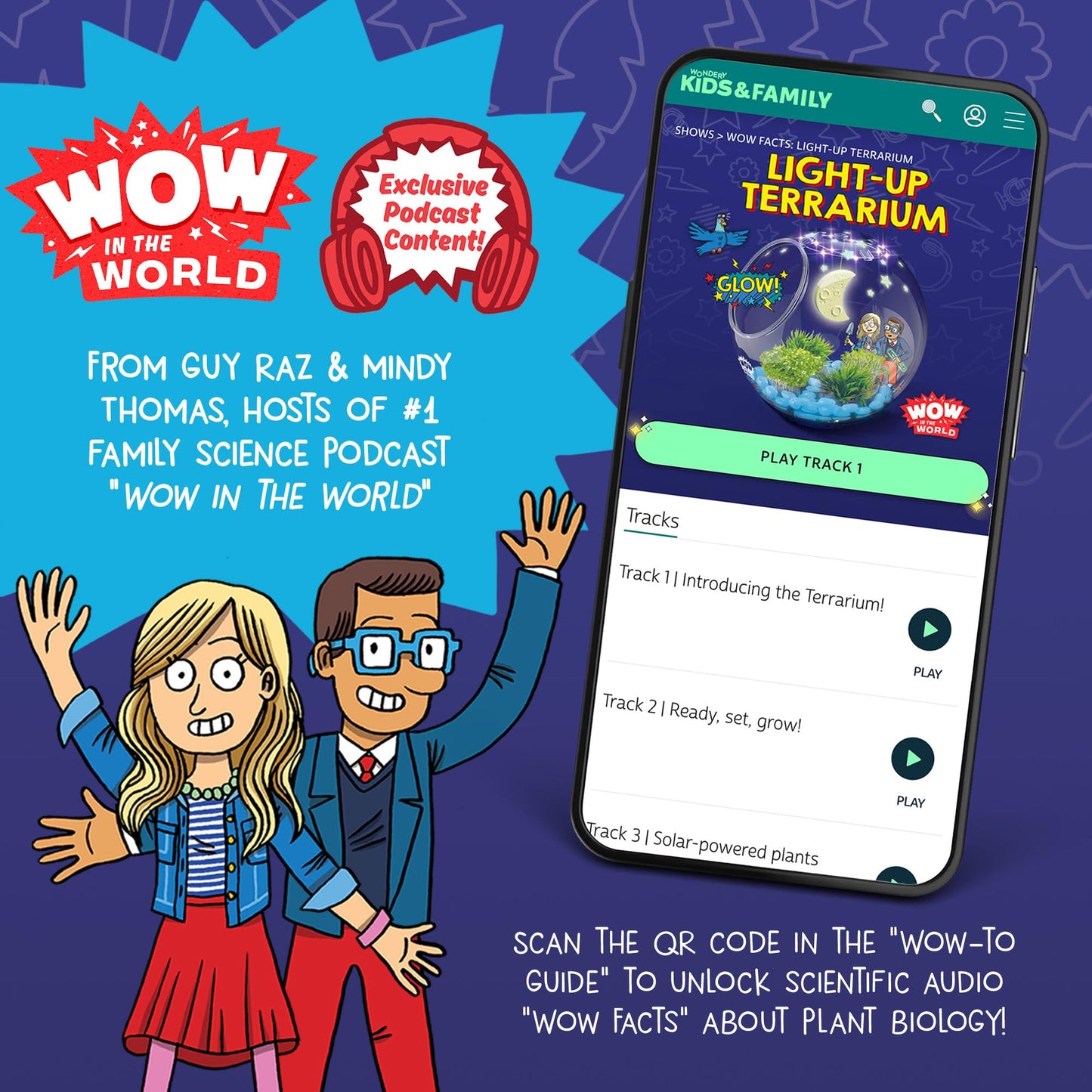 Wow in The World Light-Up Terrarium by Thames & Kosmos | Grow & Decorate Plants, Glow-in-the-Dark, UV Lights, STEM Toy for Kids 6+