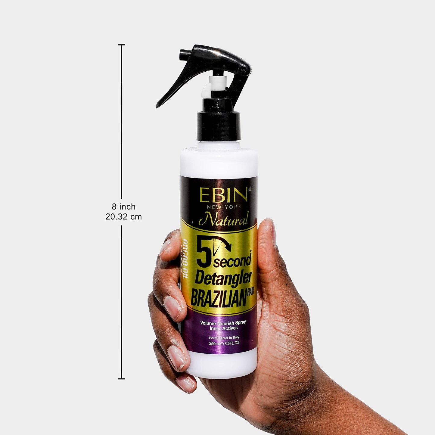 EBIN NEW YORK Detangling Hair Mist with Moroccan Argan Oil – Adds Shine, Smoothness & Manageability – Lightweight Leave-In Spray, 8.5 oz