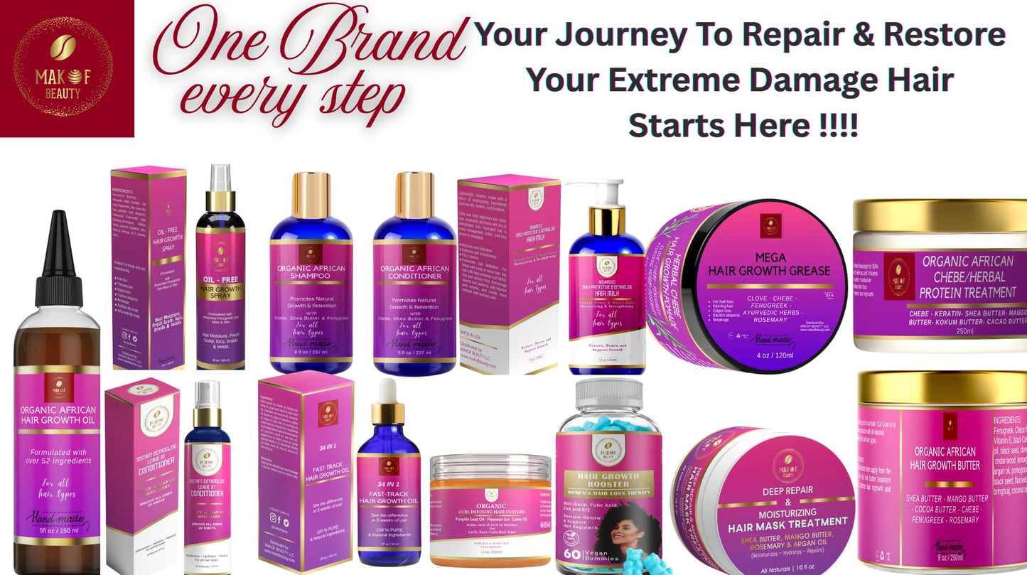 Chebe Hair Growth and Thickening Butter - Ayurvedic Deep Conditioner with Shea, Cocoa, Mango Butter, Fenugreek, and Rosemary for All Hair Types, 8 oz