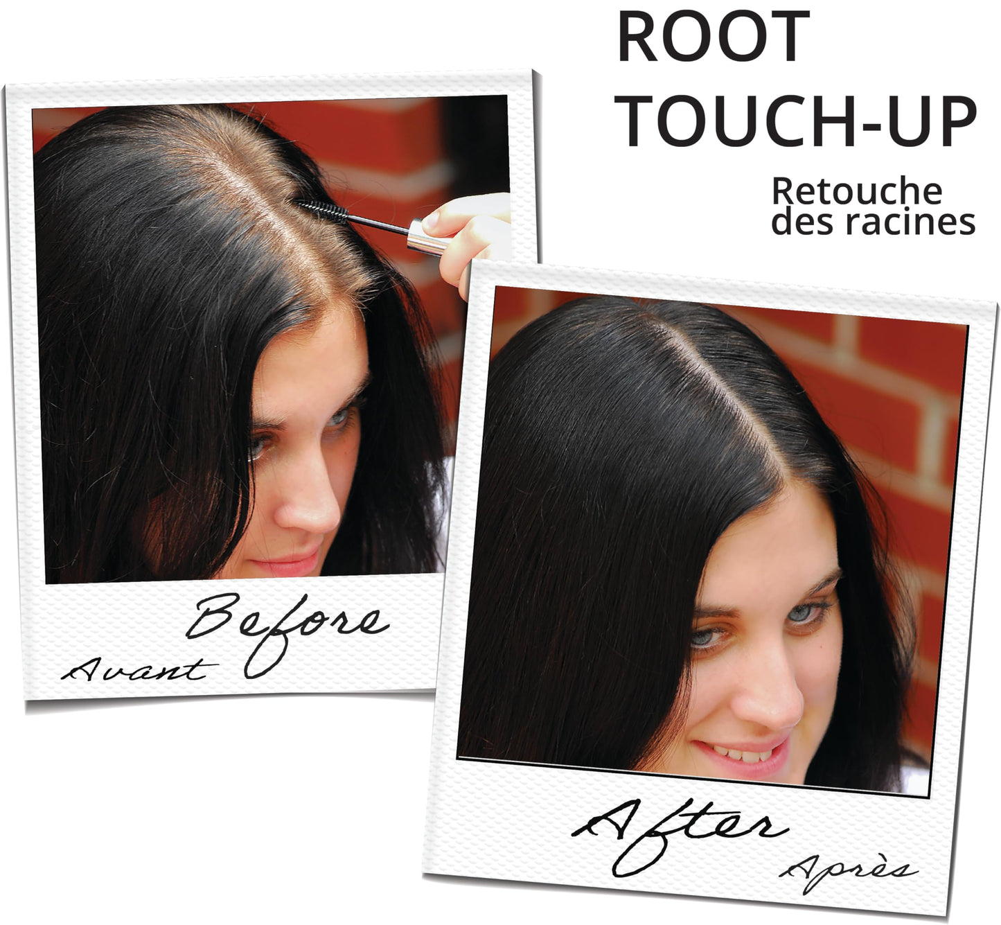 Greyfree Root touch up hair mascara temporary cover conceal gray roots hair lines eyebrows mens mustache and beards Light-Brown