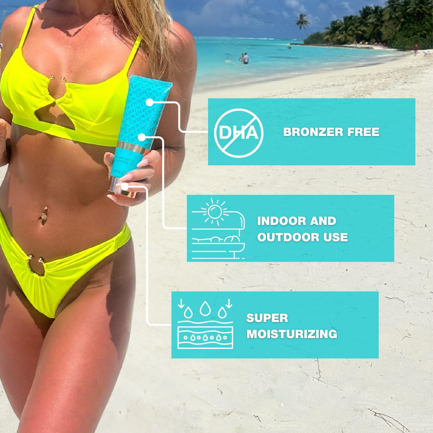 Onyx Strongest Dark Tanning Accelerator Lotion – Indoor & Outdoor Tan Enhancer, Boosts Melanin, No Streaks or Stains, Hydrating Tropical Scent, No SPF