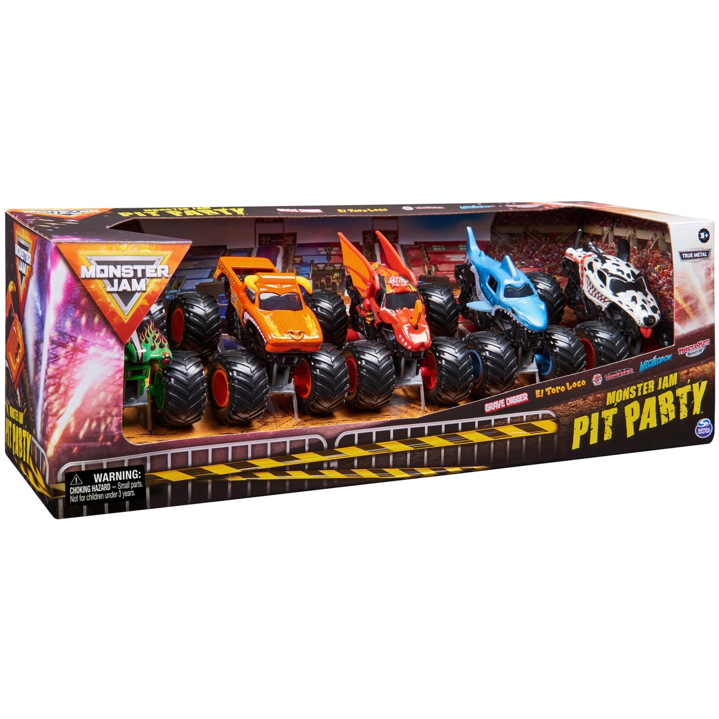Monster Jam, Official Pit Party 5-Pack of 1:64 Scale Monster Trucks, Kids Toys for Boys and Girls Ages 3 and Up