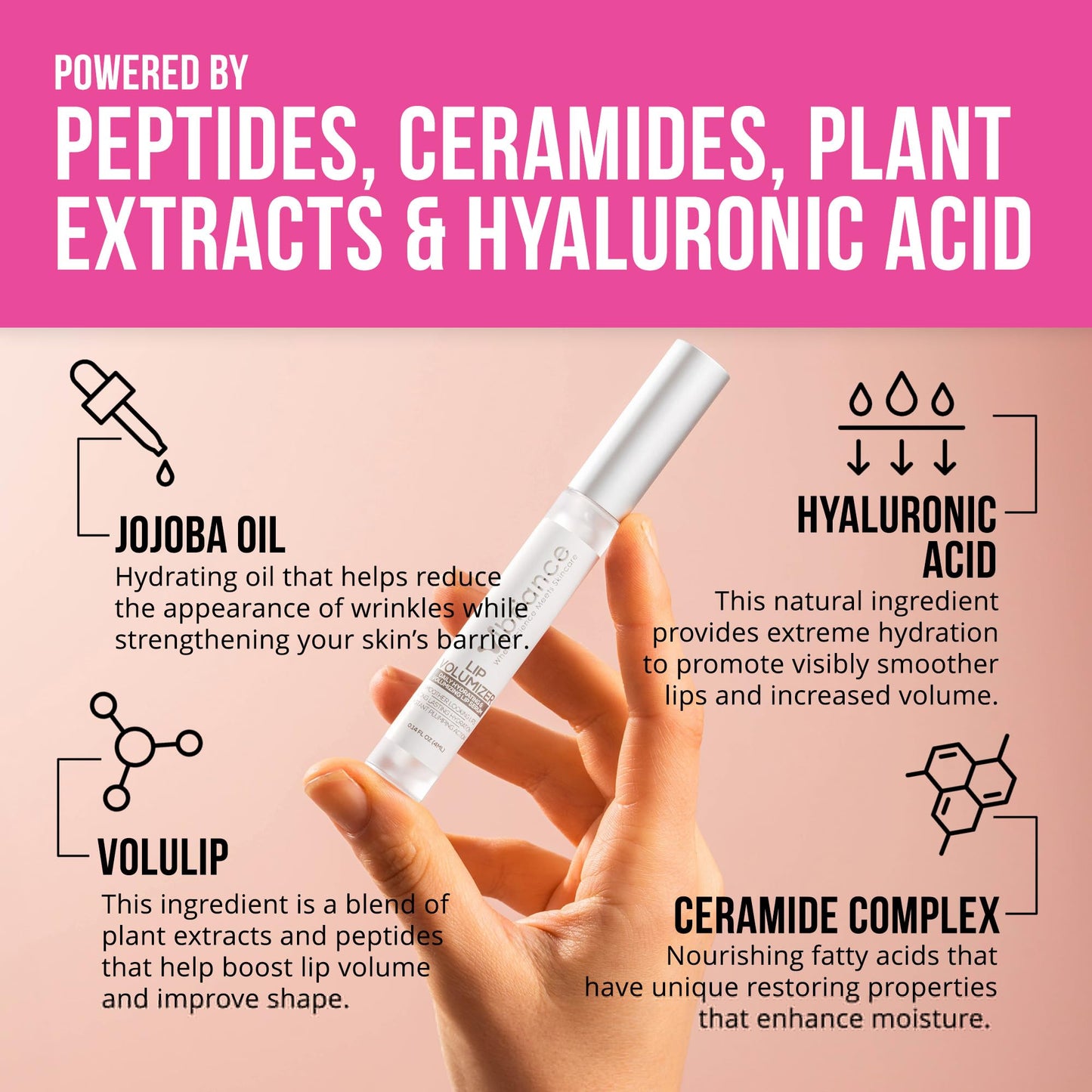 Vibriance Hydrating Lip Volumizer - Plumping Gloss with Hyaluronic Acid - Plumper Smooths Lines and Wrinkles, 0.14 fl oz