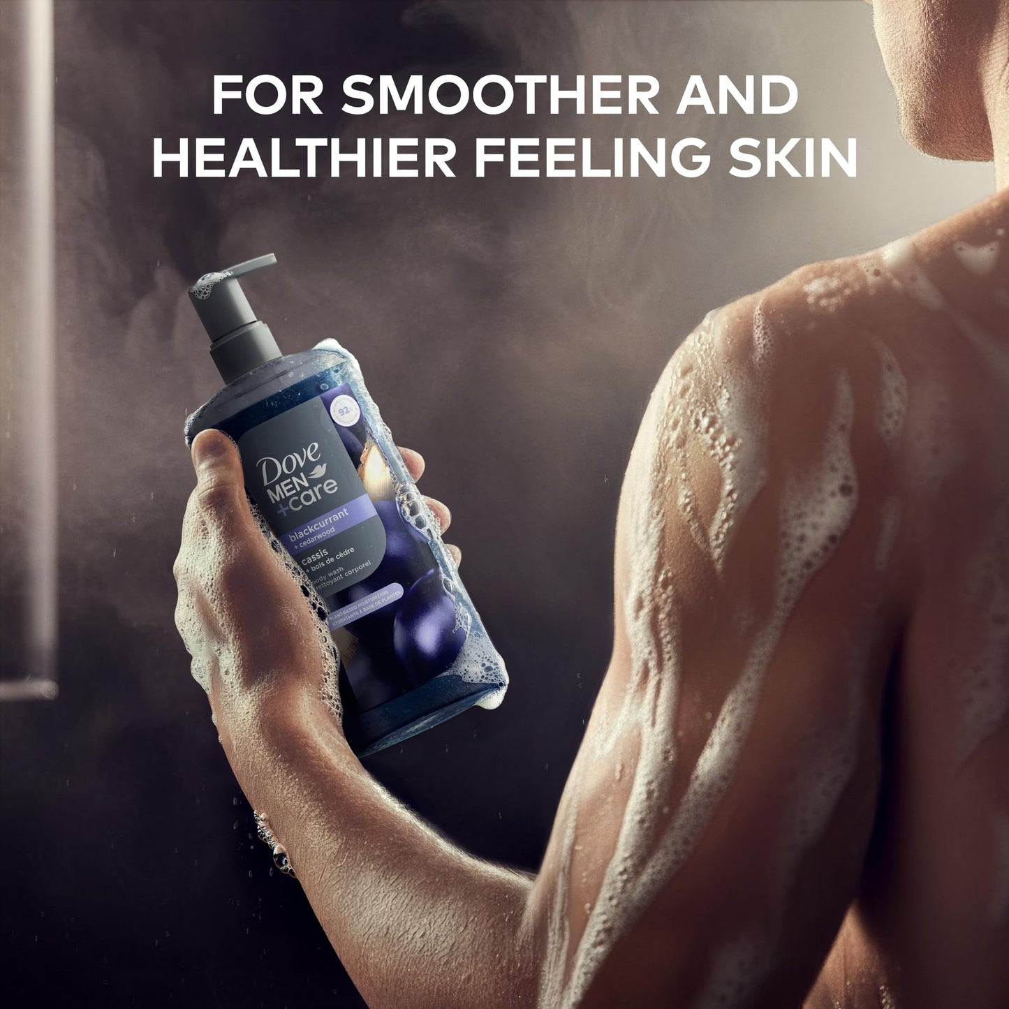 DOVE MEN + CARE Blackcurrant + Cedarwood Plant-Based Moisturizing Body Wash for Men, 26oz