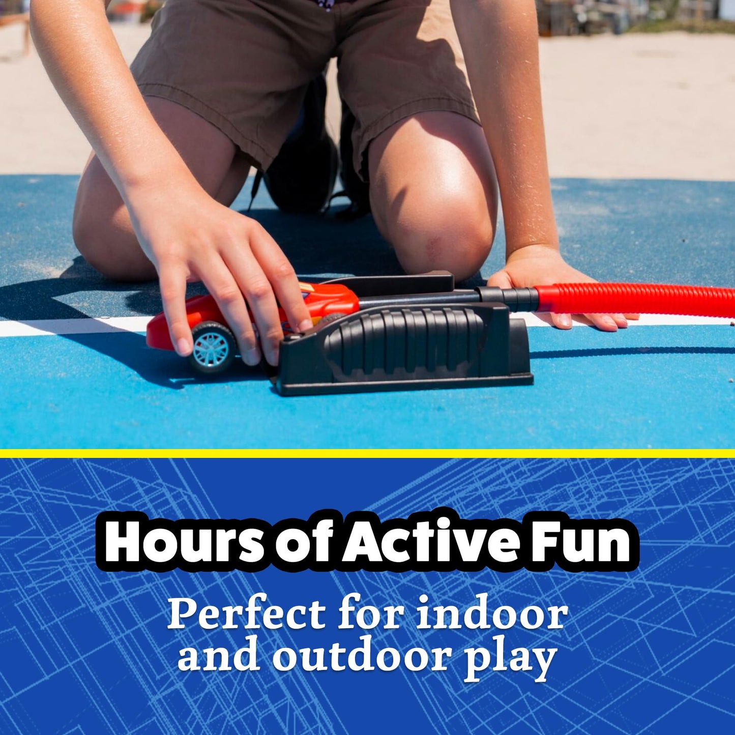 Stomp Racers Air-Powered Race Cars, 2-Pack - Dueling Launcher for Backyard Fun, Outdoor Kids Toy Gift for Boys, Girls & Toddlers