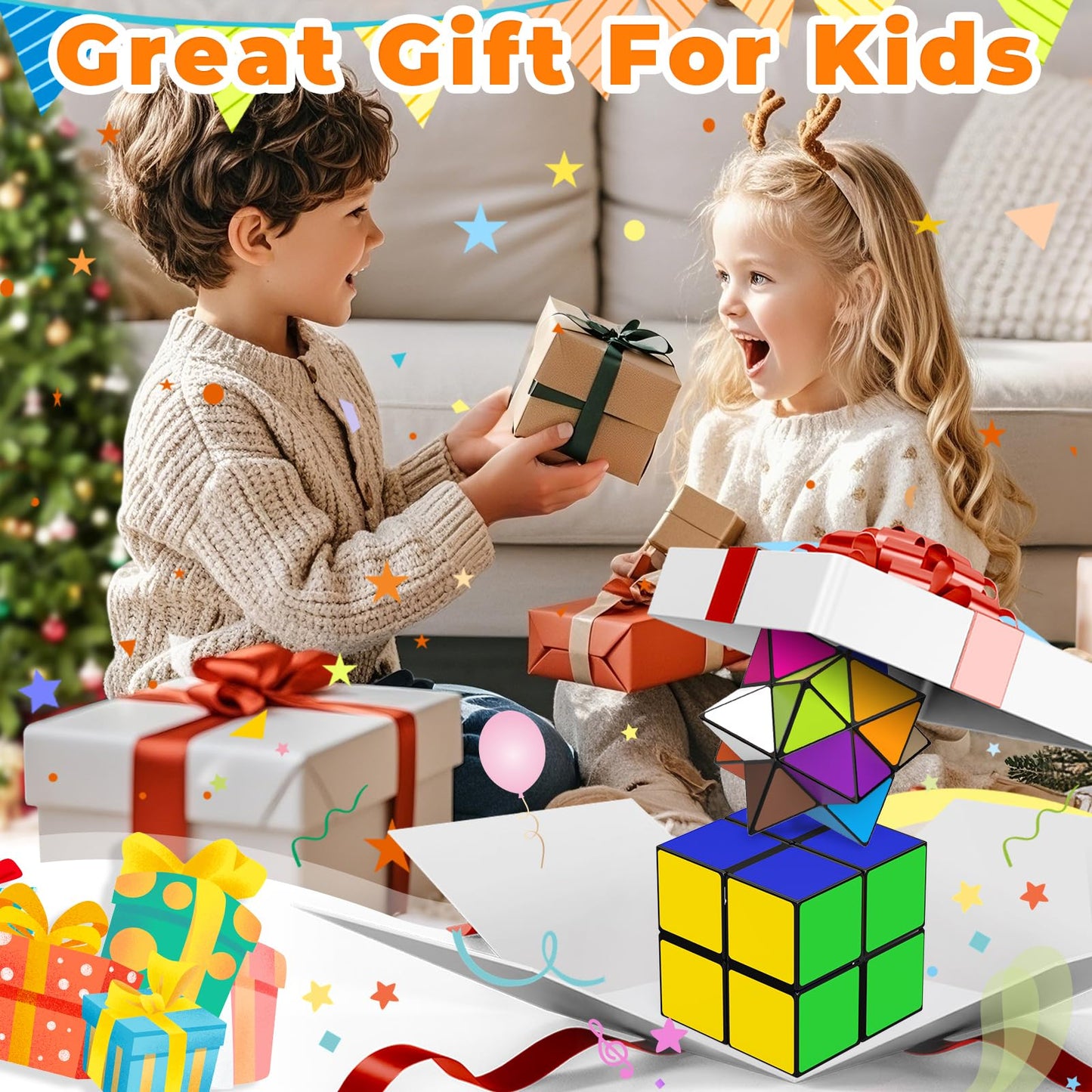 Star Cube Magic Cube Set, 2 in 1 Yoshimoto Cube for Kids and Adults, Toy for Boys and Girls Ages 8-12