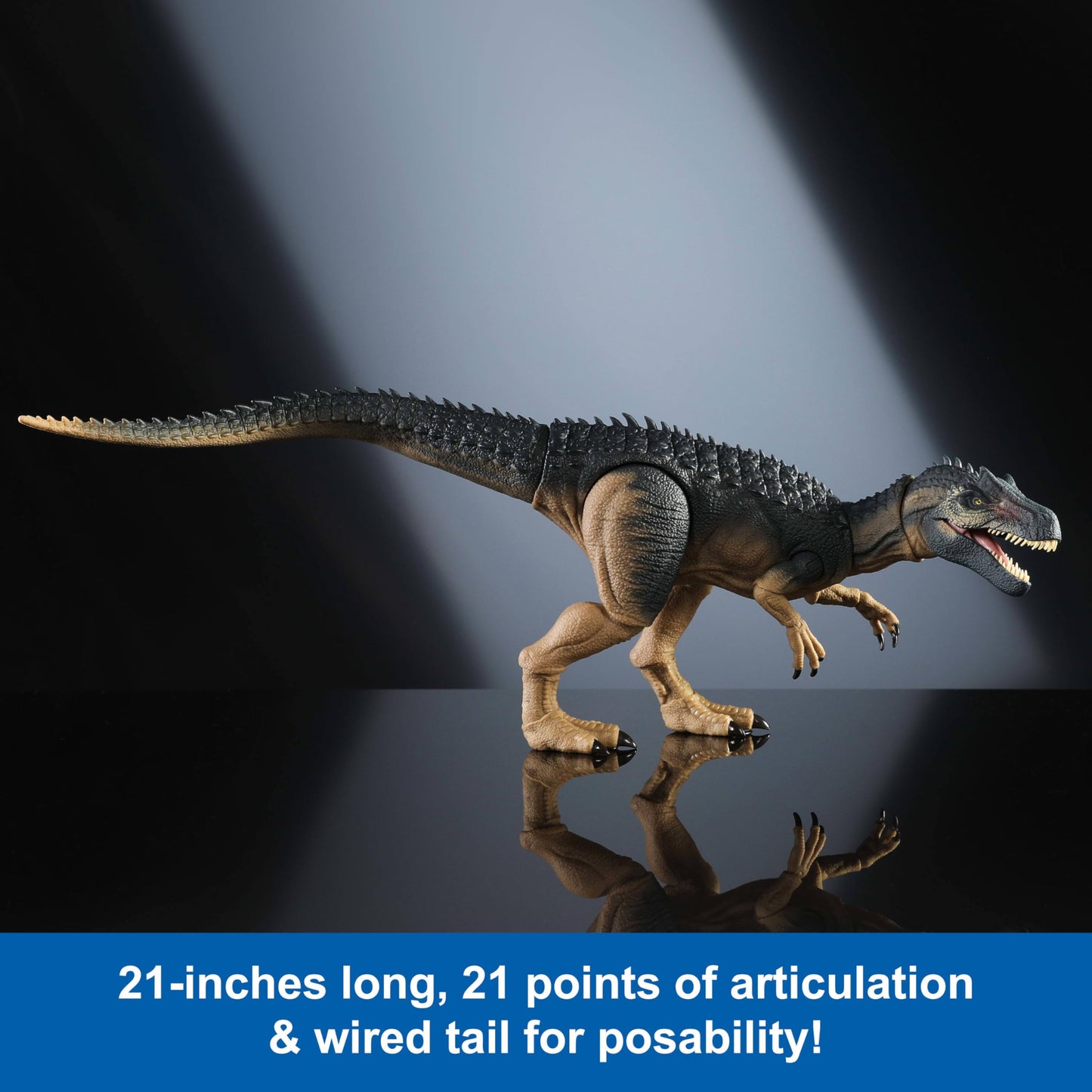 Mattel Jurassic World Hammond Collection Allosaurus Dinosaur Action Figure, Premium Movie Design, Glass Eyes & Wired Tail, 19 Points of Articulation