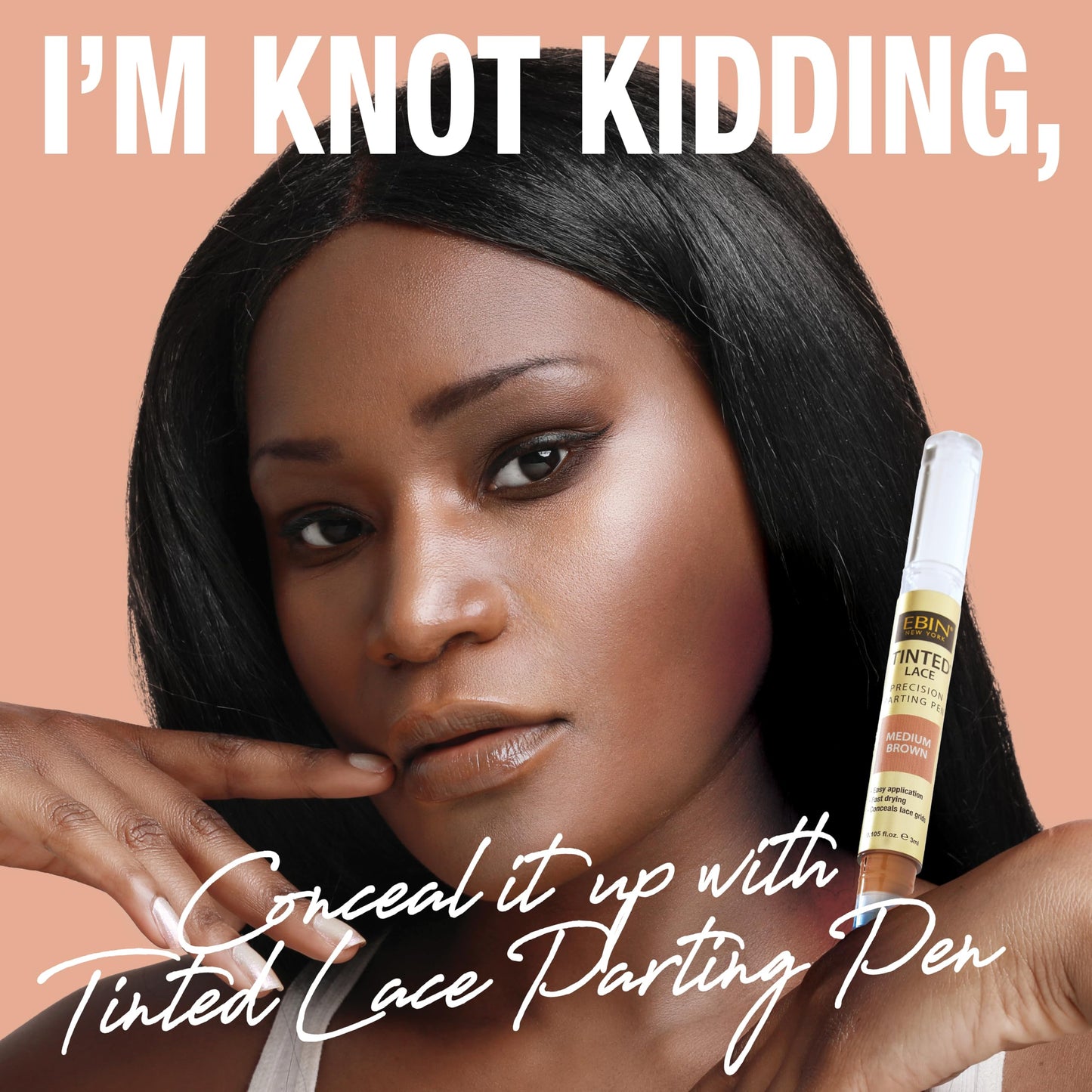 Tinted Lace Precision Parting Pen Light Warm Brown 0.105oz | Easy Brush Applicator | Long-Lasting Lace Tint for Natural, Seamless Finish