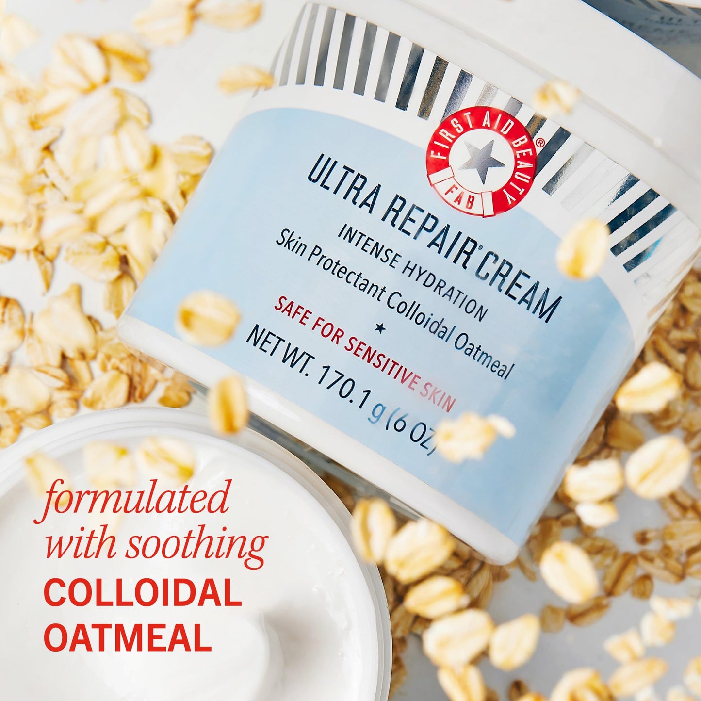 First Aid Beauty Ultra Repair Cream - 6oz Whipped Moisturizer with Colloidal Oatmeal, Clinically Proven Hydration & Skin Barrier Relief for Eczema