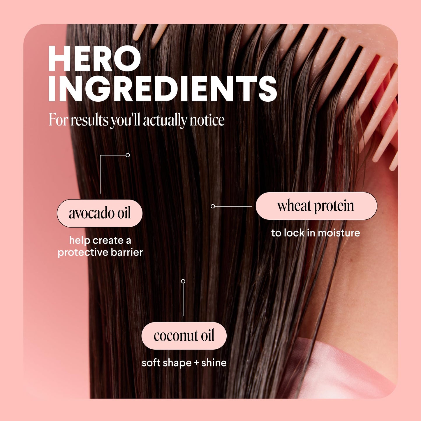 MONDAY HAIRCARE Smooth Shampoo & Conditioner Set, 27 oz Each – For Frizzy, Coarse & Curly Hair with Coconut Oil, Shea Butter & Vitamin E, Pink