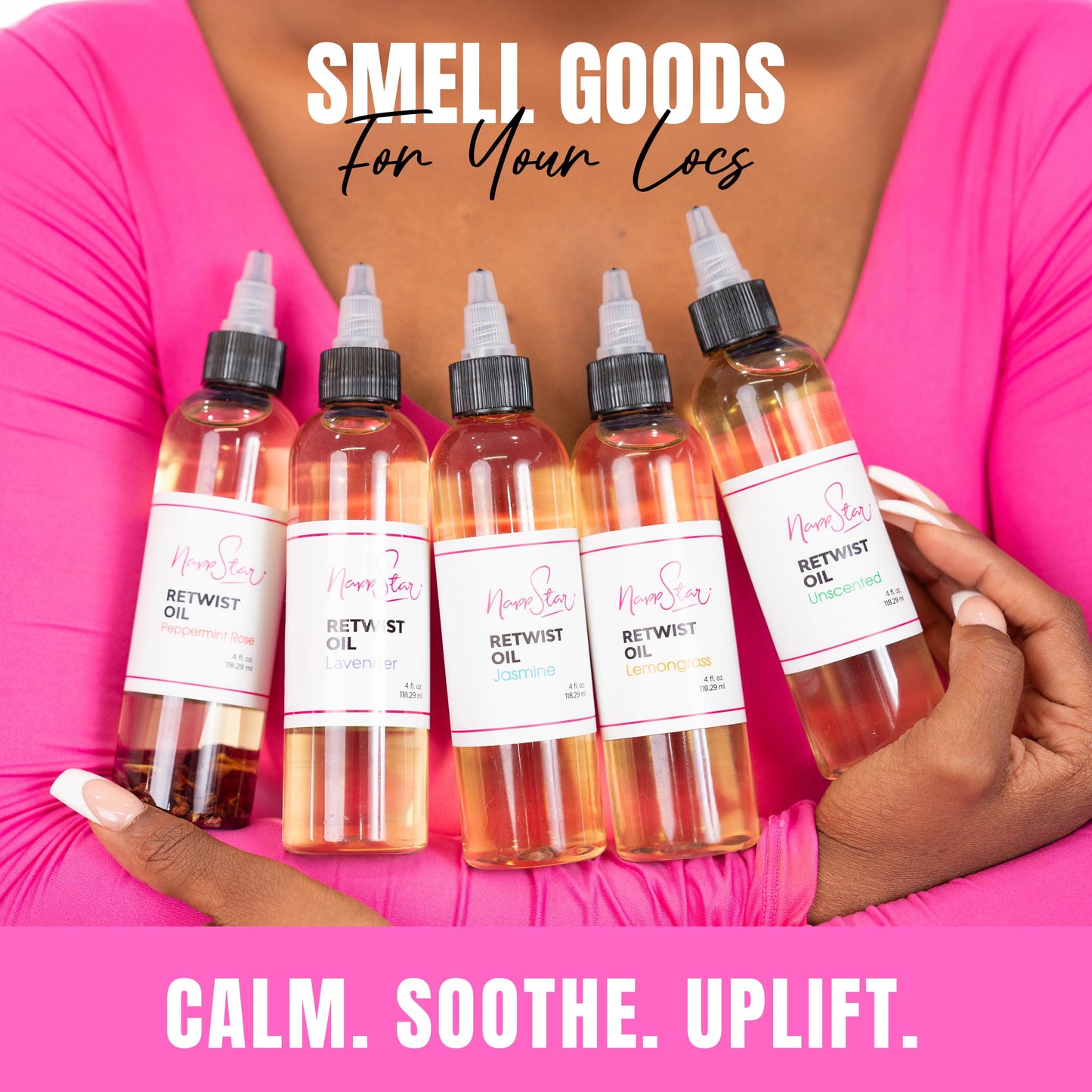 NappStar Retwist Oil, Jasmine Scented Smell Good Loc Oil, Aromatic Hair Care for Dreadlocks with Moisturizing Base, 4 Fl Oz