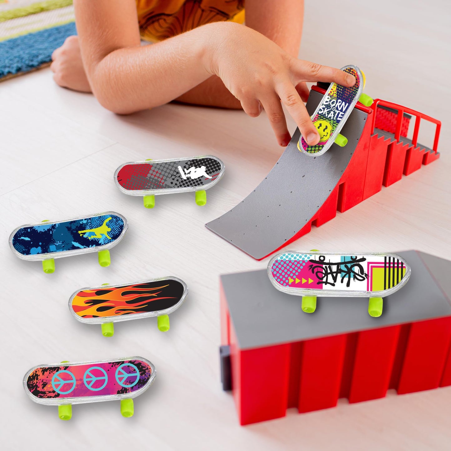 ArtCreativity Mini Finger Skateboards for Kids, Bulk Pack of 144, 2" Durable Fingerboards, Assorted Designs, Party Favors & Goody Bags