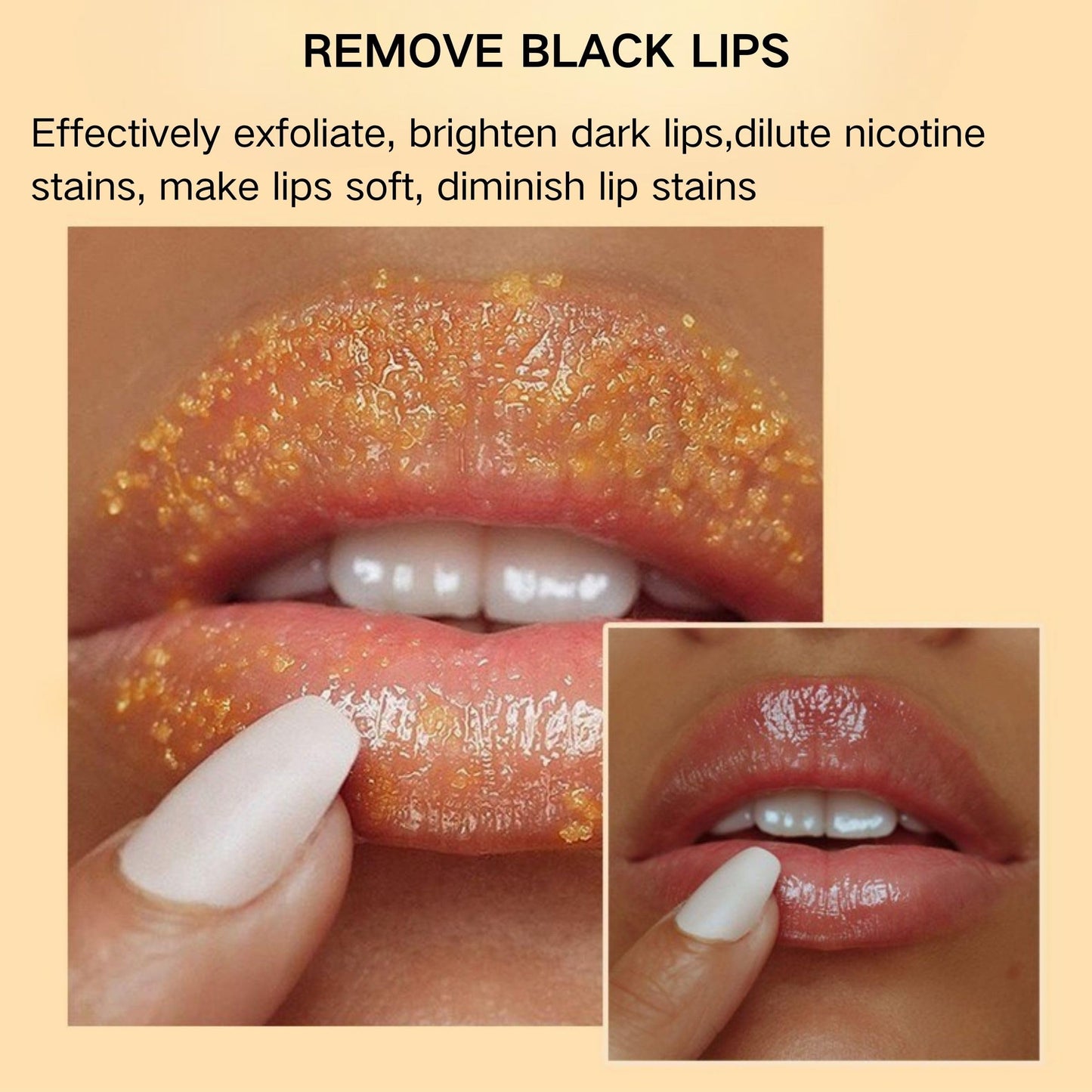 Turmeric Lip Scrub with Lemon – Natural Sugar Exfoliator for Dry, Chapped Lips, Smooths Lines, Hydrates & Nourishes Dark Lips