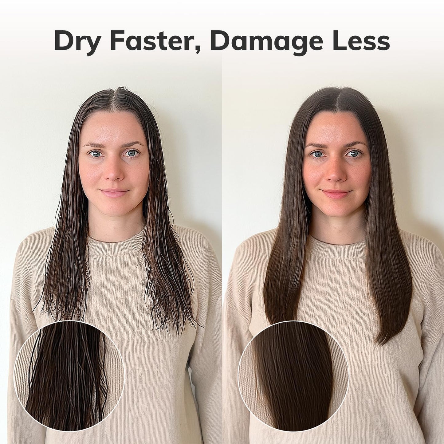 Sndyi 2.9" Nano Ceramic & Ionic Round Hair Brush with Boar Bristles – Professional Blow Dry, Curl, Straighten & Style, 1.7" Barrel