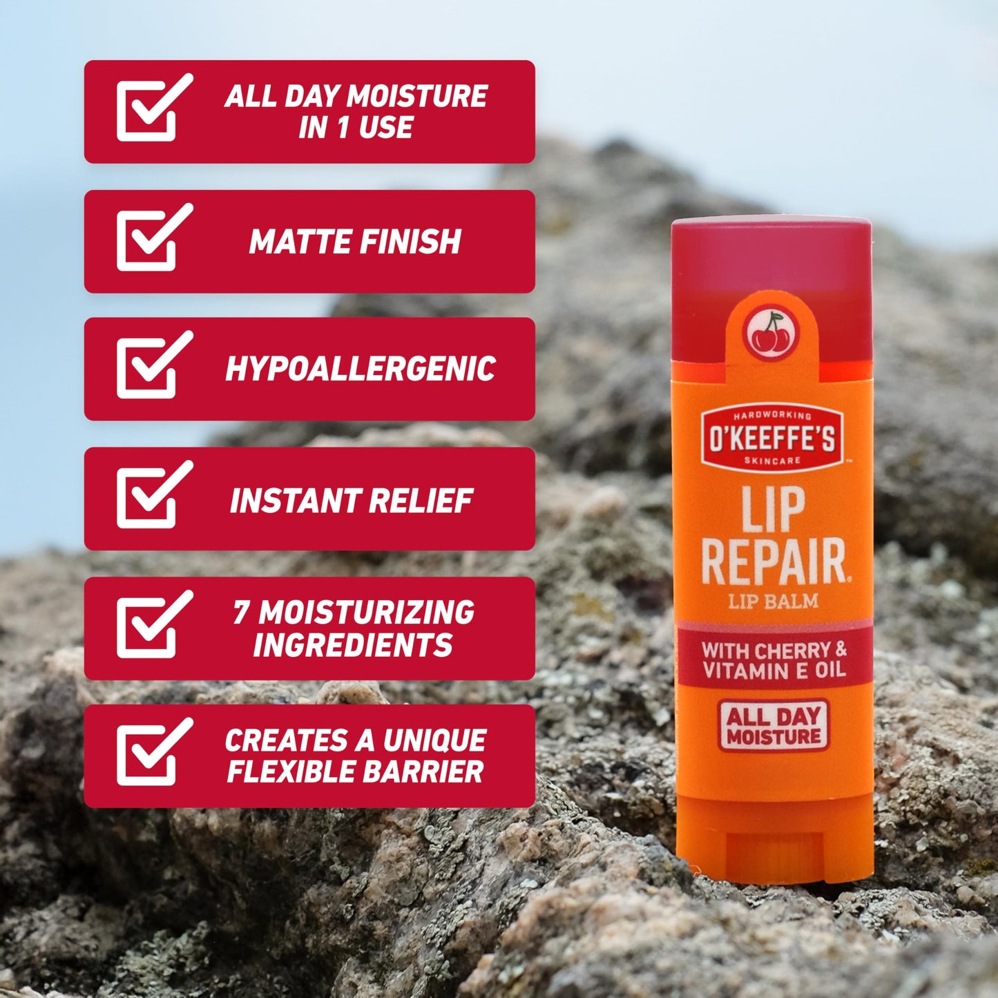 O'Keeffe's Giftbox Including Lip Repair with Cherry and Vitamin E Oil Stick, Working Hands Jar and Healthy Feet Jar, Gift Idea