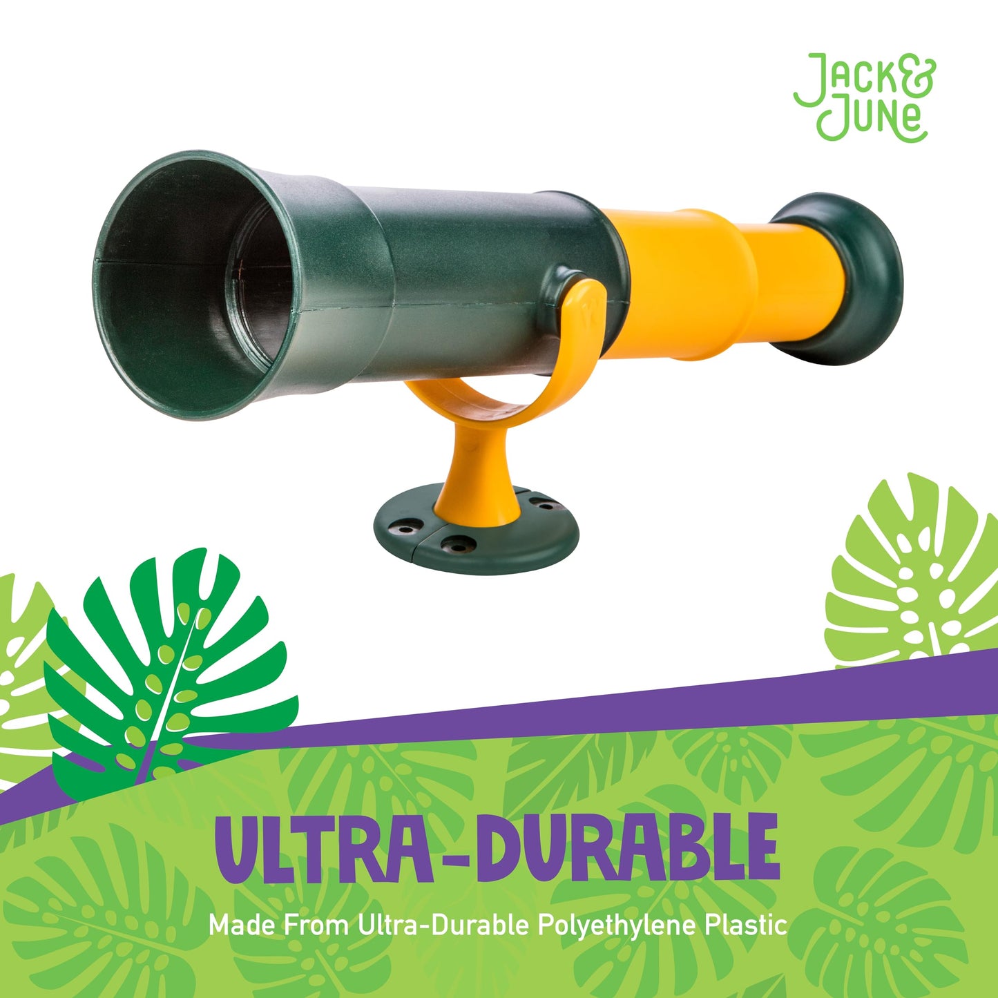 Jack and June Signature Green and Yellow Telescope Playset Attachment Featuring 360 Degree Spin