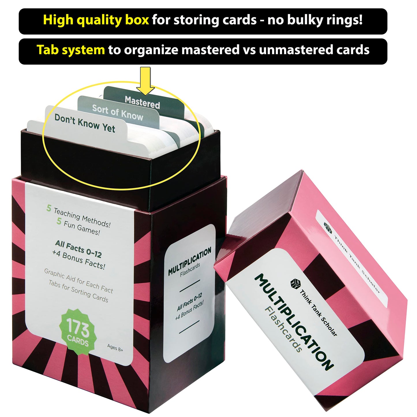 Award-Winning Multiplication Flash Cards – 173 Jumbo Cards 0–12 Facts with Visuals, Games, Charts & Teaching Tools for Grades 2–6