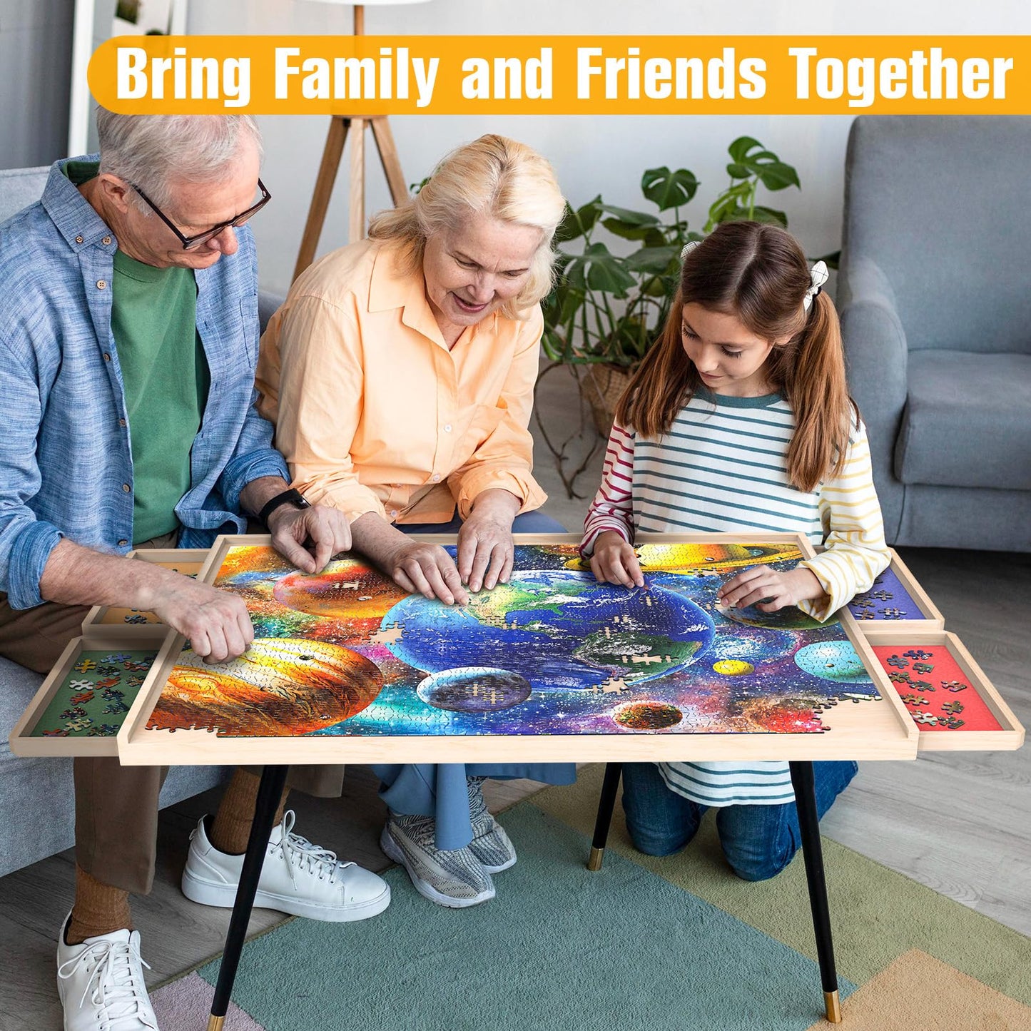 Wooden Peg Puzzle – Sea Creature Chunky Baby Puzzle with 11 Colorful Pieces, Shape & Animal Knob Board for Educational Toddlers 18+ Months