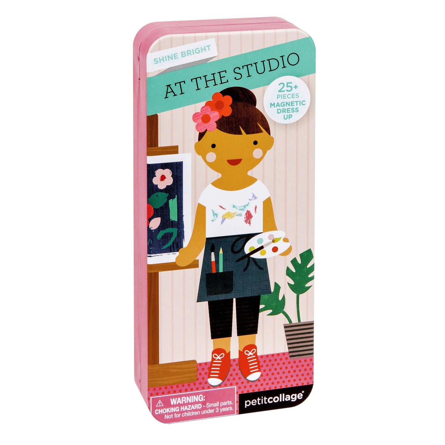 Petit Collage Shine Bright Studio Dress Up Game - Magnetic Board with Mix & Match Pieces, Ideal for Ages 3+, Includes 2 Scenes & 25 Creative Pieces