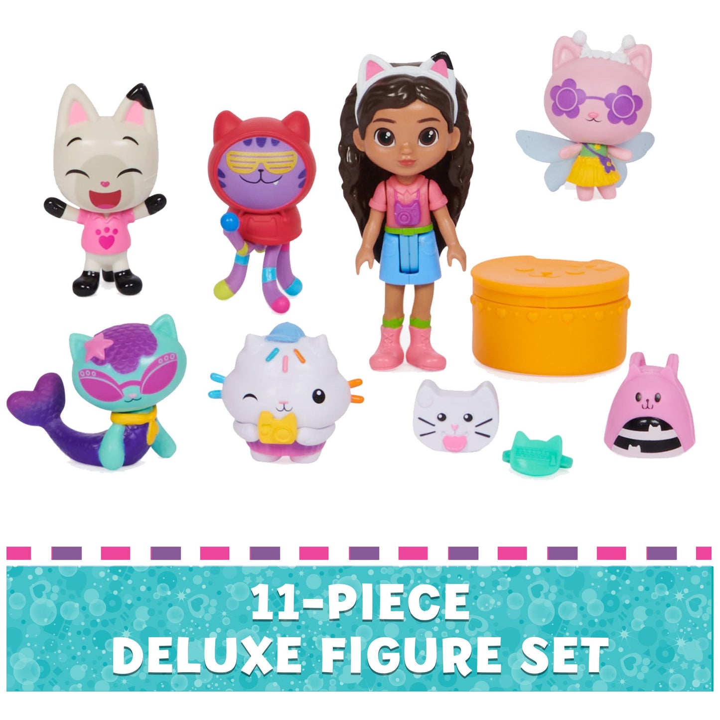 Gabby's Dollhouse, Travel Themed Figure Set with a Gabby Doll, 5 Cat Toy Figures, Surprise Toys & Dollhouse Accessories, Kids Toys for Girls & Boys 3+