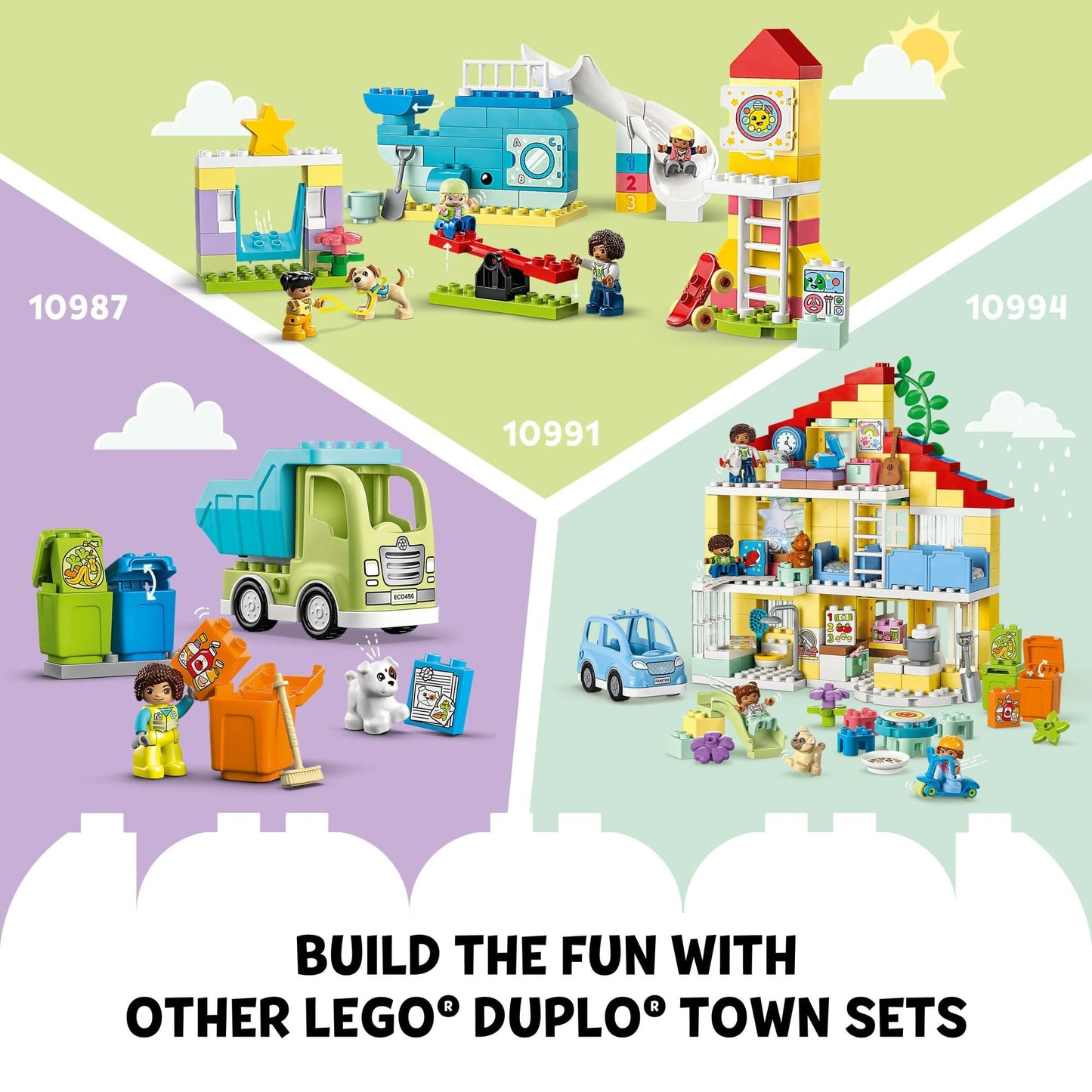 LEGO DUPLO Town Bus Ride 10988 Building Toy Set for Toddlers Ages 2+, Preschool Learning STEM Toy, Fun Bus Ride & Friendship Playset
