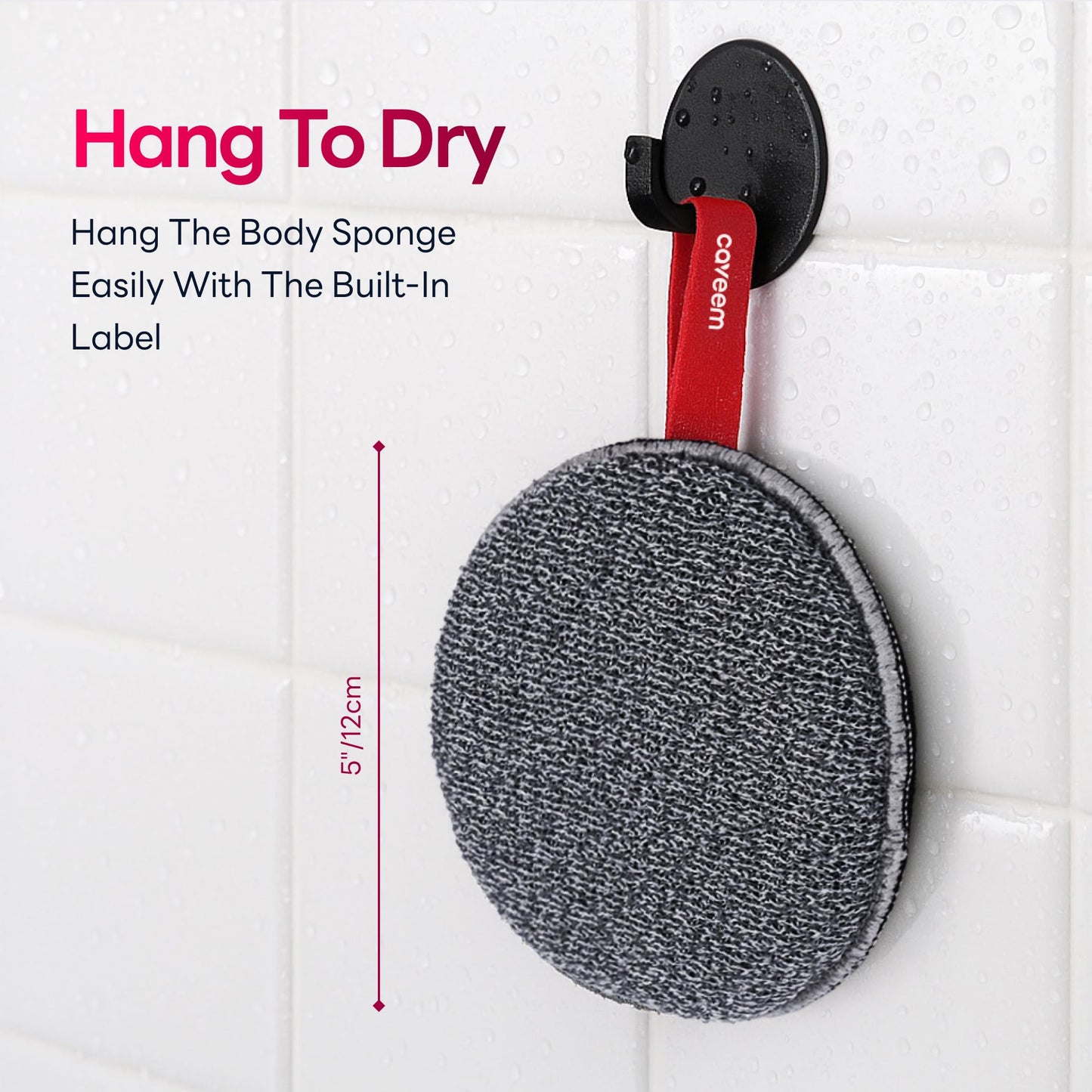 Caveem Exfoliating Body Scrubber, Bath and Body Scrub Buffer, Body Exfoliator for Remove Dead Skin, Gentle and Rough Lightweight Sponge for Shower (2 Pack)