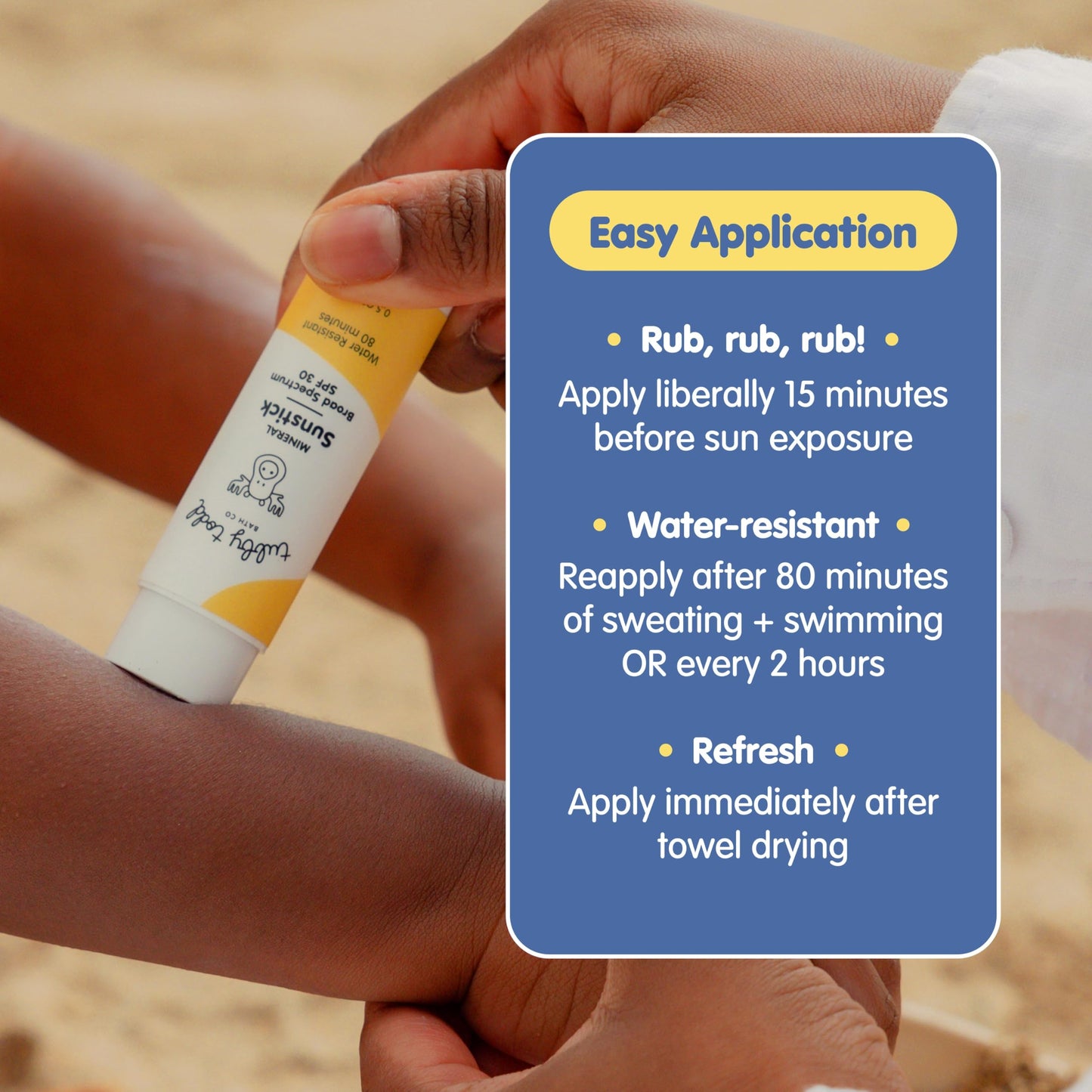 Tubby Todd Mineral Sunstick SPF 30 for Kids – Water-Resistant Broad Spectrum Sunscreen for Face & Body, Sensitive Skin Safe, 2-Pack 0.5 oz