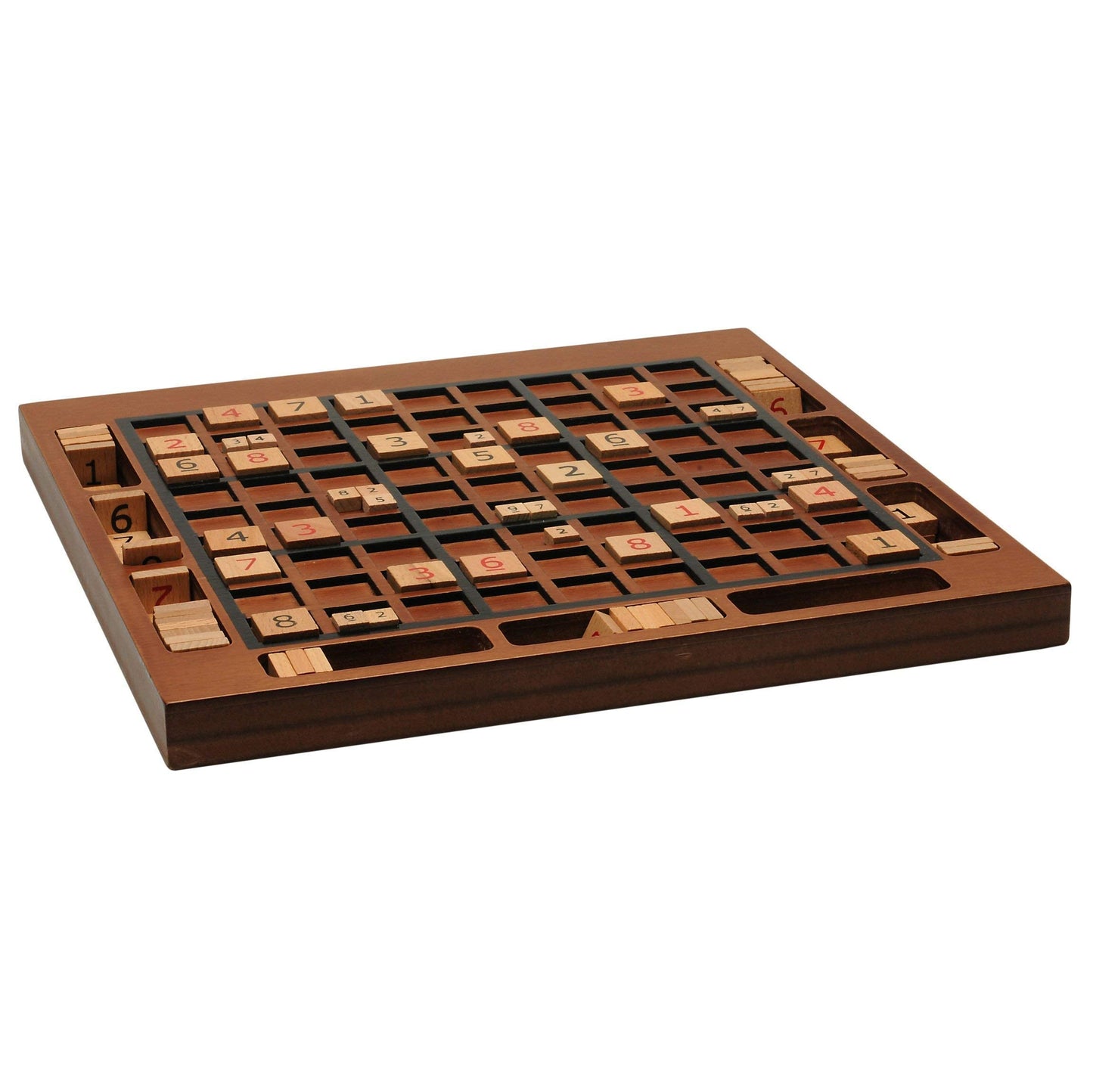WE Games Wooden Sudoku Board with Storage Slots in Medium Stain - 11.5 in.