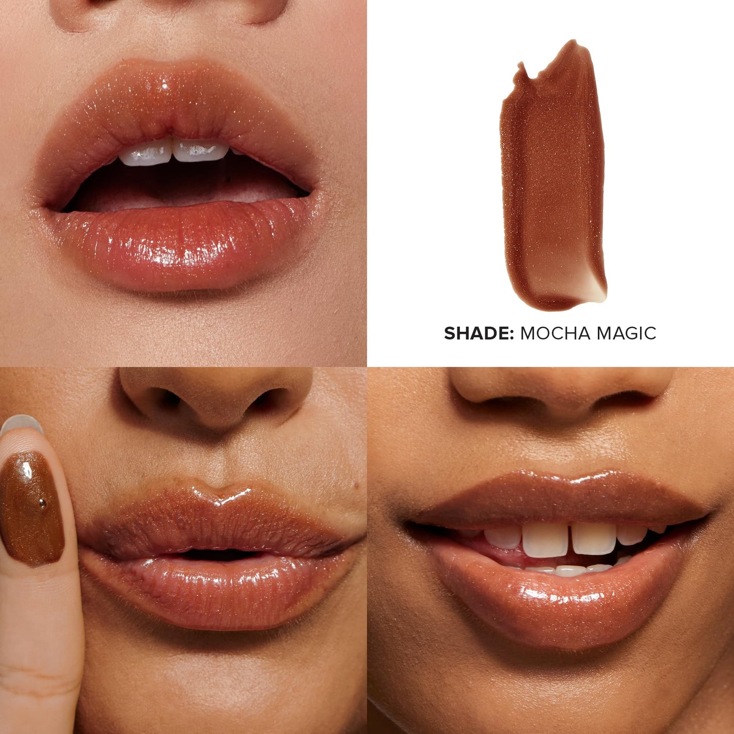 Nudestix NudeGlow Lip Butter Trio – Hydrating Peptide Lip Set with Glossy Shimmer Tints in Vanilla Sprinkle, Rose Sparkle & Mocha Magic, Vegan & Clean