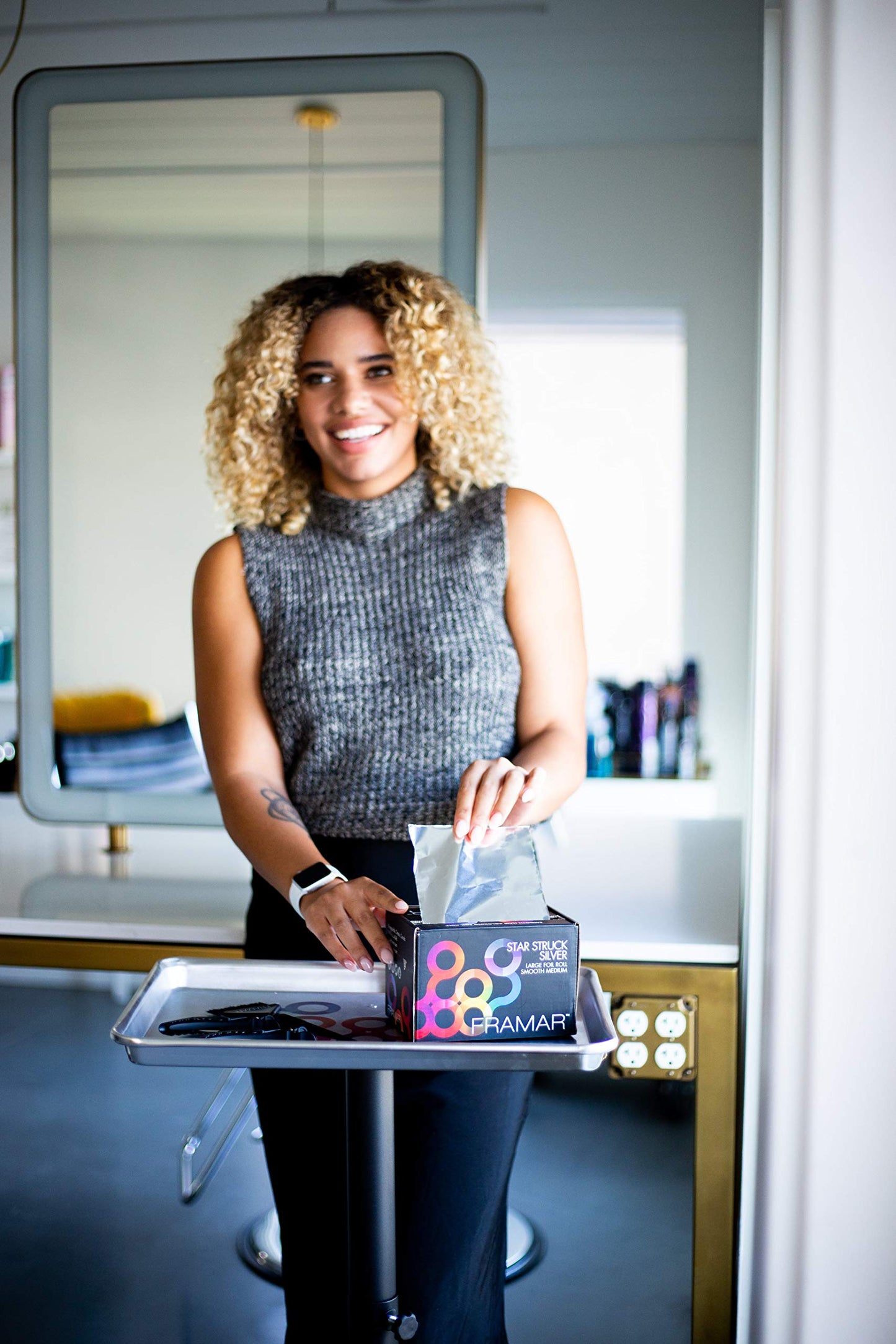 FRAMAR Large Silver Hair Foil – 1600 ft Salon Foil Roll for Long Hair Highlighting, Customizable Length, Smooth & Durable Professional Foil