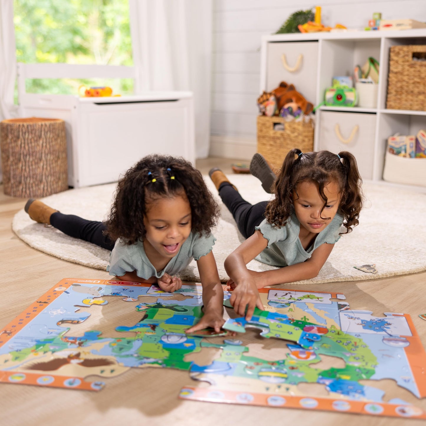 Melissa & Doug National Parks USA Map Floor Puzzle – 45 Jumbo Animal-Shaped Pieces with Search & Find Activities, Park & Animal ID Guide