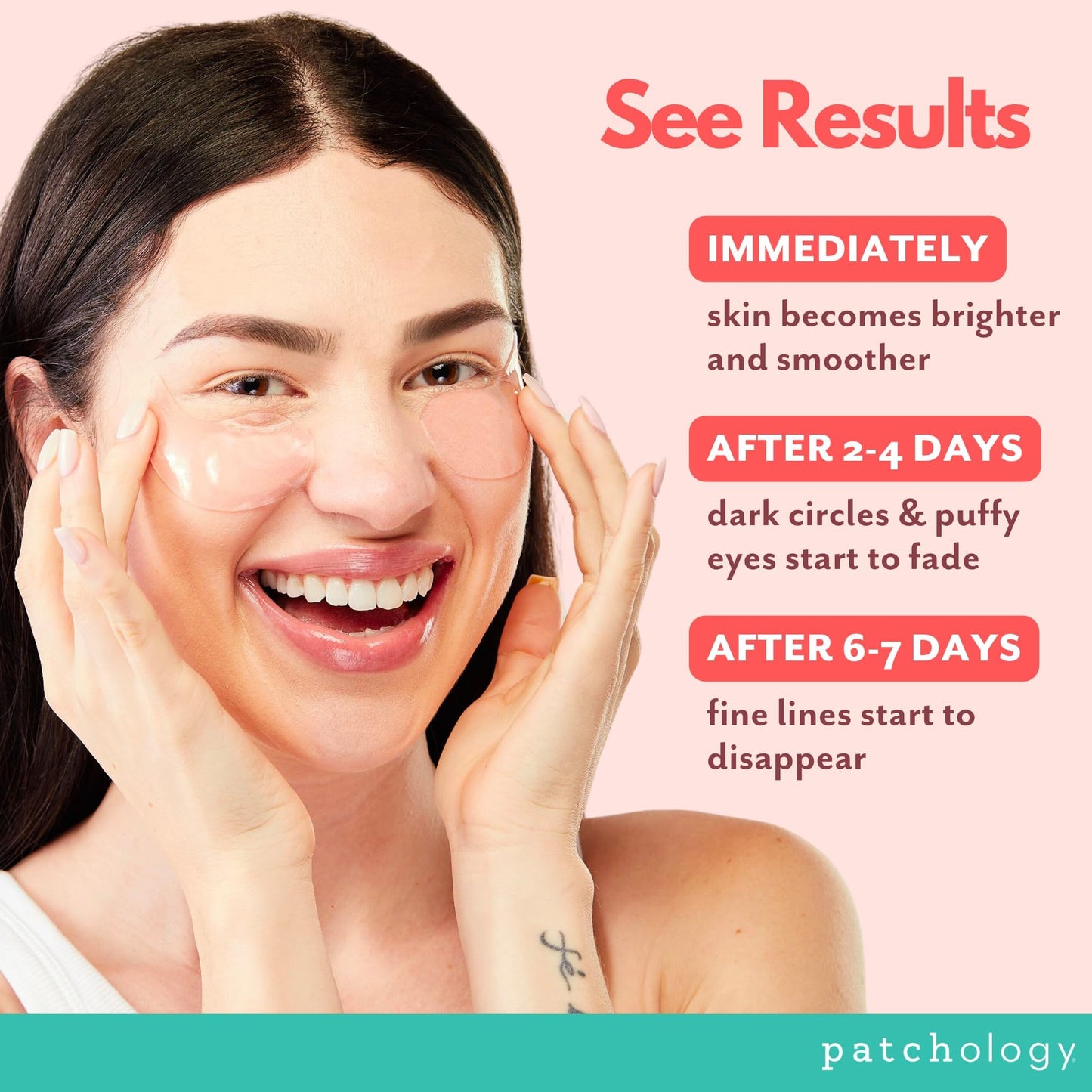 Patchology Serve Chilled Rosé Under Eye Patches – Hydrating, Reduces Dark Circles, Puffiness & Fine Lines, 5 Pairs