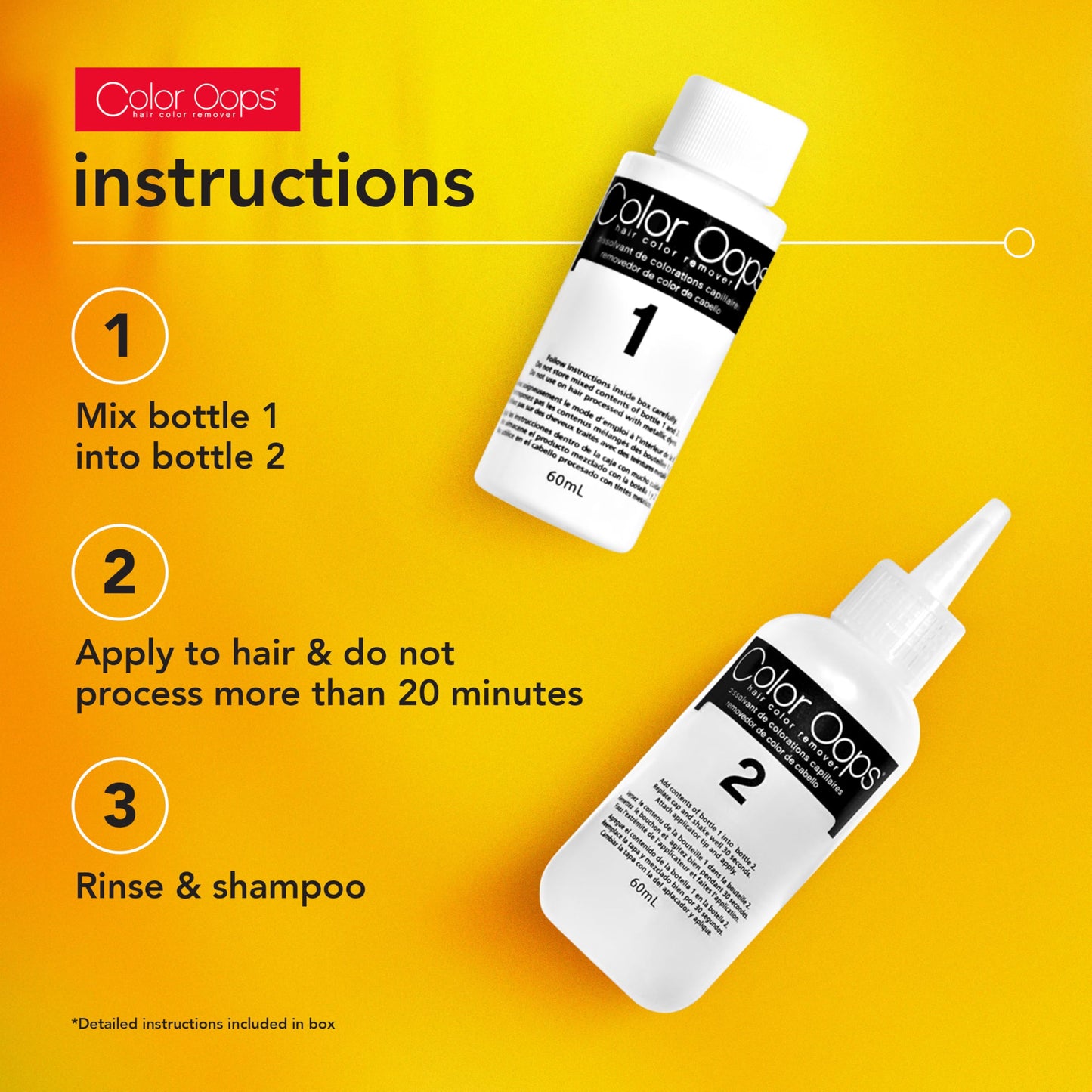 Color Oops Extra Strength Hair Color Remover – 1 Application, Works in 20 Mins, Safely Removes Permanent & Semi-Permanent Dye, Ammonia & Bleach Free