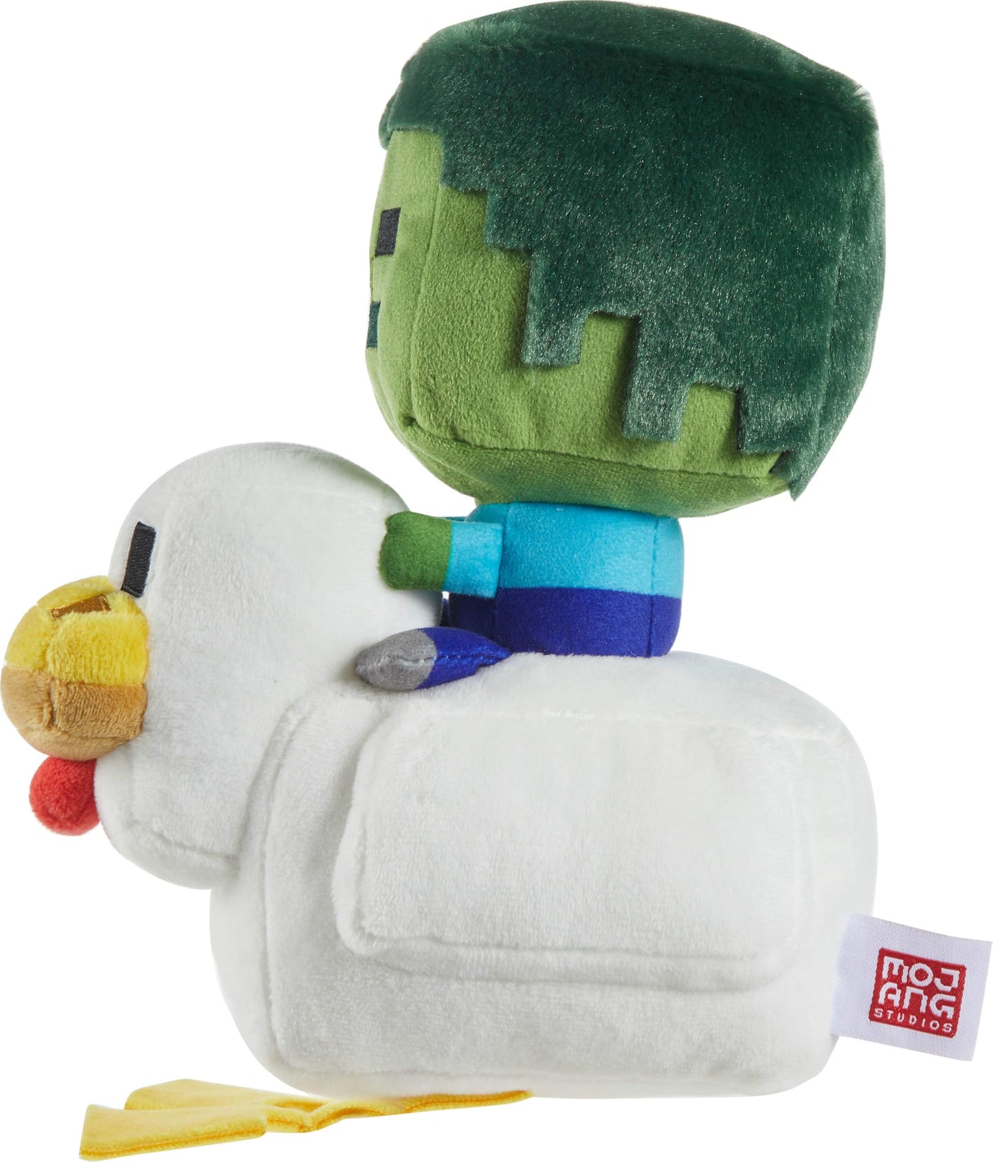 Mattel Minecraft Plush Zombie Chicken Jockey Toy, Collectible Stuffed Animal, 8-inch Soft Doll Inspired by Video Game Character