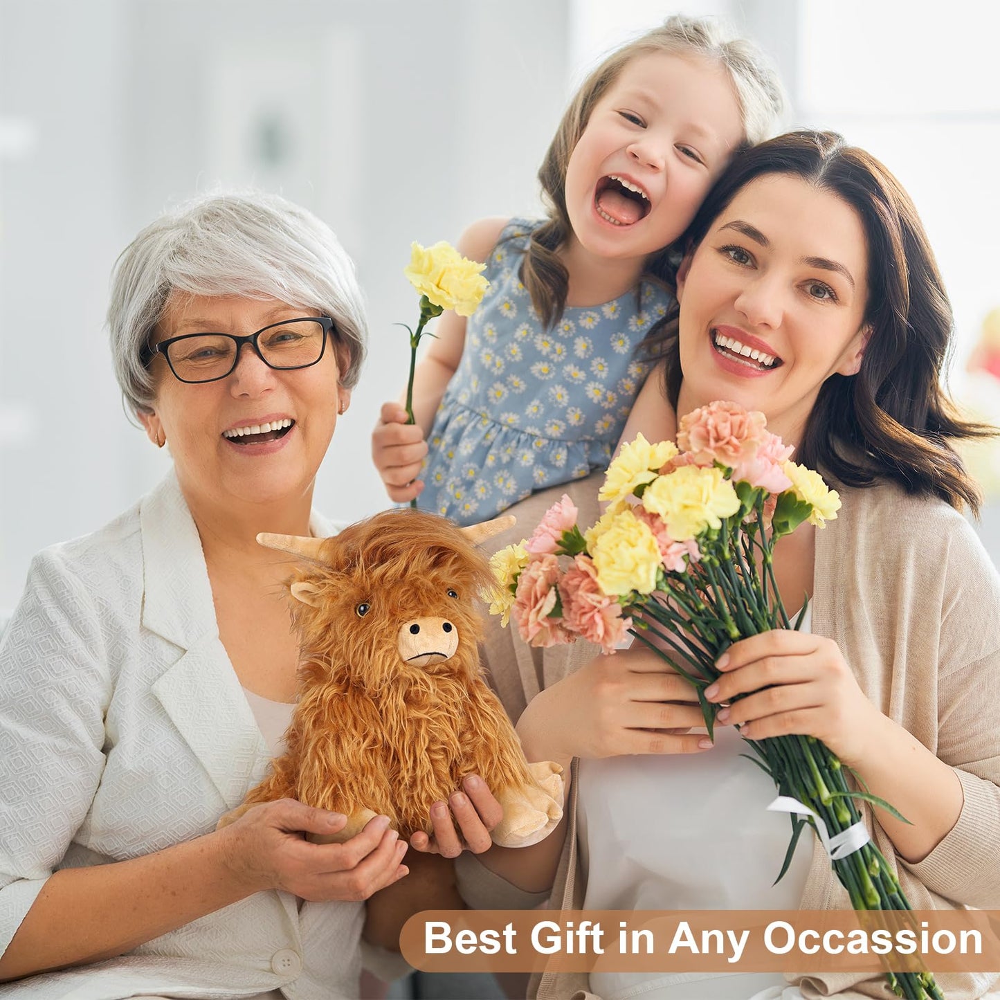 SuzziPals Highland Cow Plushie – Microwavable & Freezable, Lavender Scented Heating Pad for Stress Relief, Relaxation & Gifts