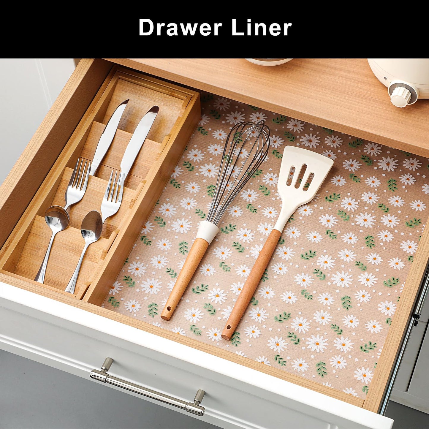 Cooyes Premium Non-Adhesive Shelf Liner – Waterproof EVA Cabinet & Drawer Mat for Kitchen, Durable, Modern Pattern, Easy to Cut