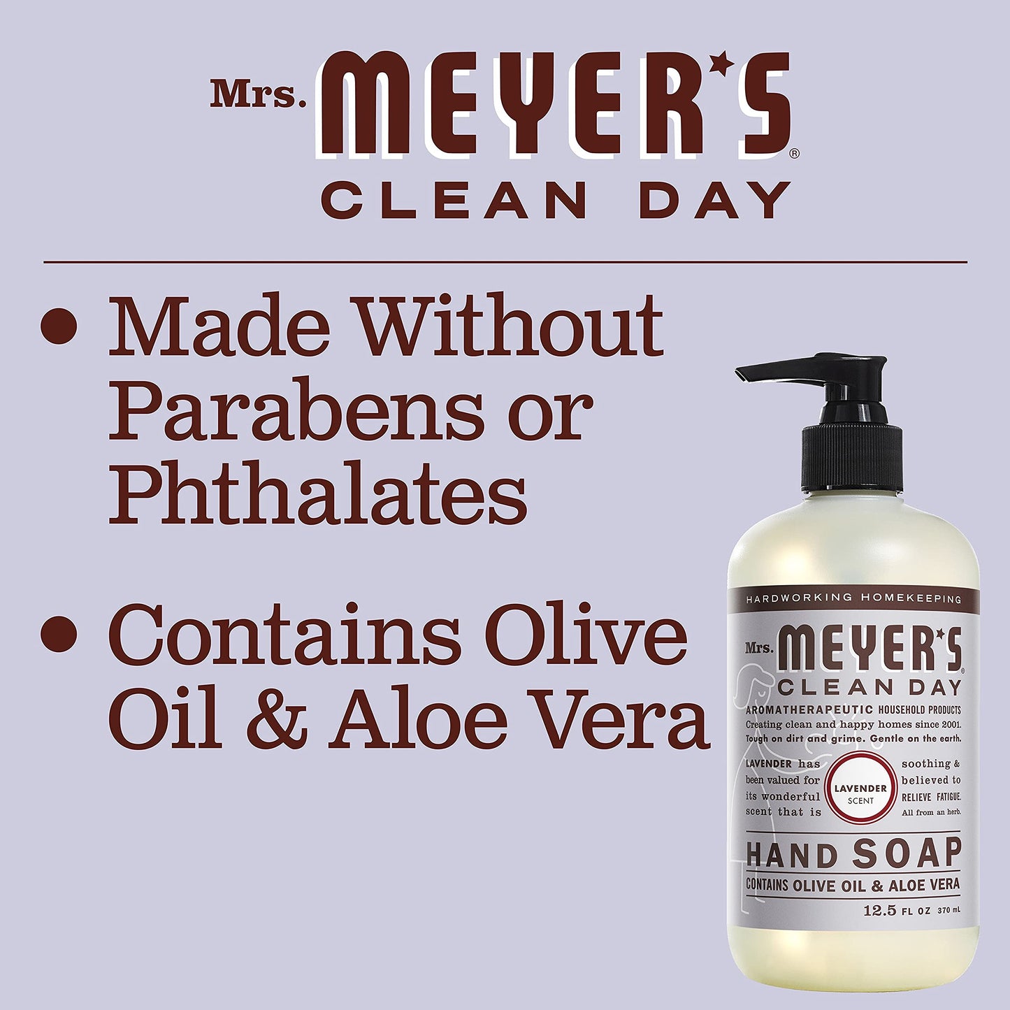 MRS. MEYER'S CLEAN DAY Liquid Hand Soap Refill, Cruelty Free and Biodegradable Formula, Lavender Scent, 33 Fl Oz (Pack of 1)
