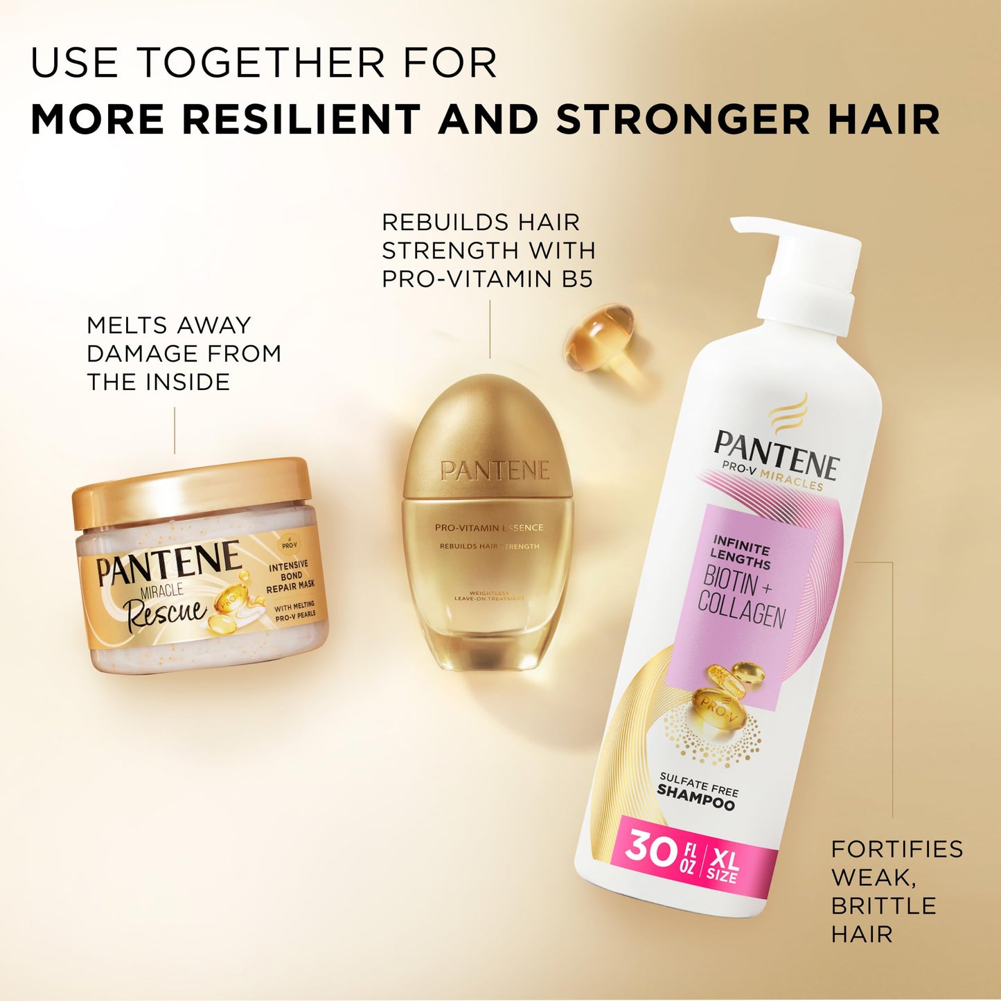 Pantene Miracle Rescue Hair Mask with Melting Pro-V Pearls – Intensive Bond Repair, Deep Conditioner for Dry & Damaged Hair, 10.1 fl oz