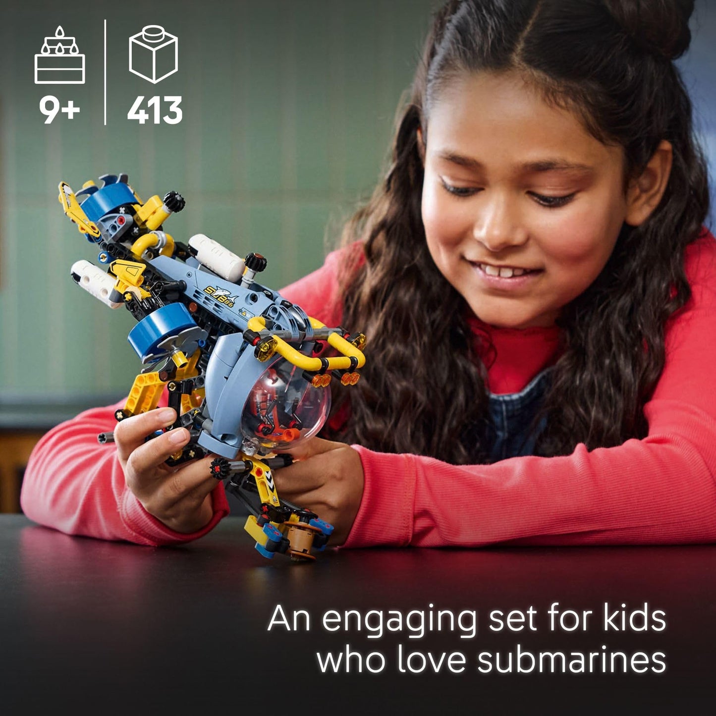 LEGO Technic Deep-Sea Research Submarine 42201 Building Toy for Kids 9+ with Movable Propellers, Creative Birthday Gift for Boys & Girls