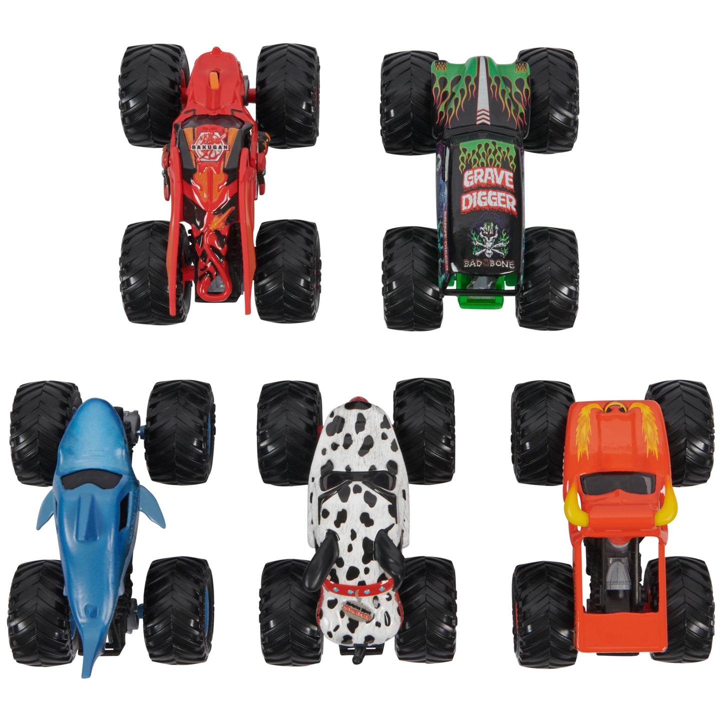 Monster Jam, Official Pit Party 5-Pack of 1:64 Scale Monster Trucks, Kids Toys for Boys and Girls Ages 3 and Up