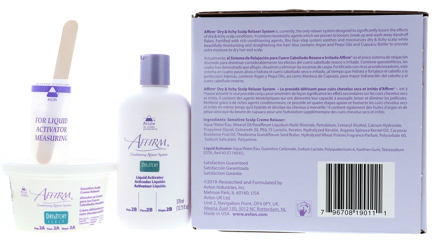 Avlon Affirm Dry and Itchy Scalp Sensitive Scalp Formula Relaxer, 12 Piece Set
